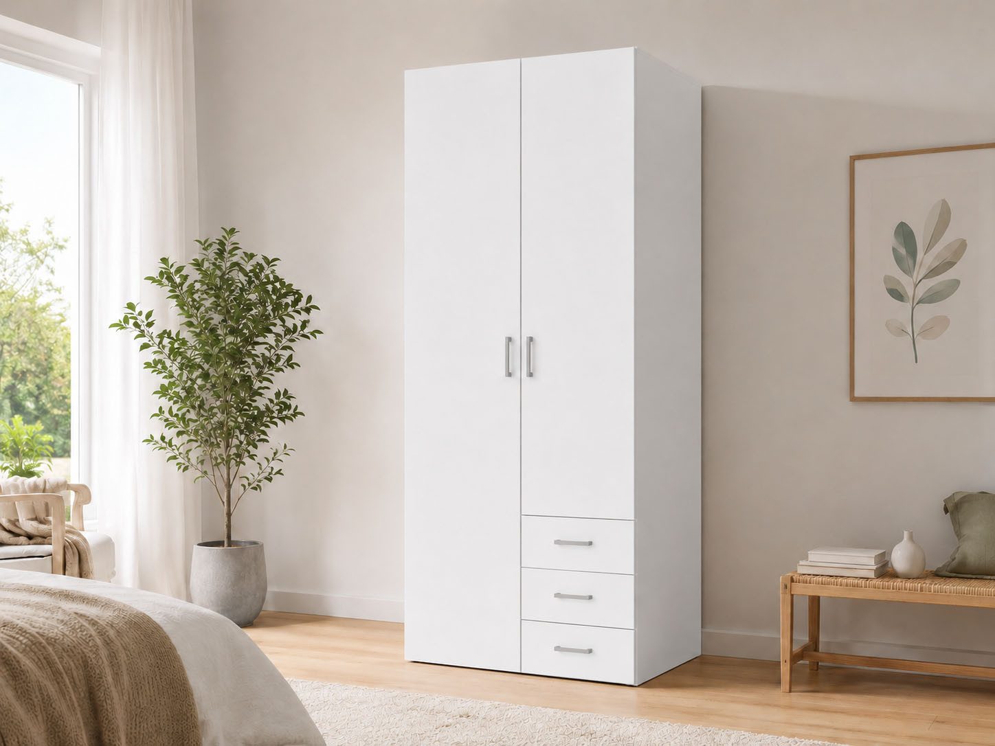 Home affaire Kleiderschrank Space Drehtürenschrank, Aufbewahrung Kasten Schrank Stauraum Breite 78, 115,8 oder 154 cm, mit je 3 Schubkästen, innen Einlegeböden