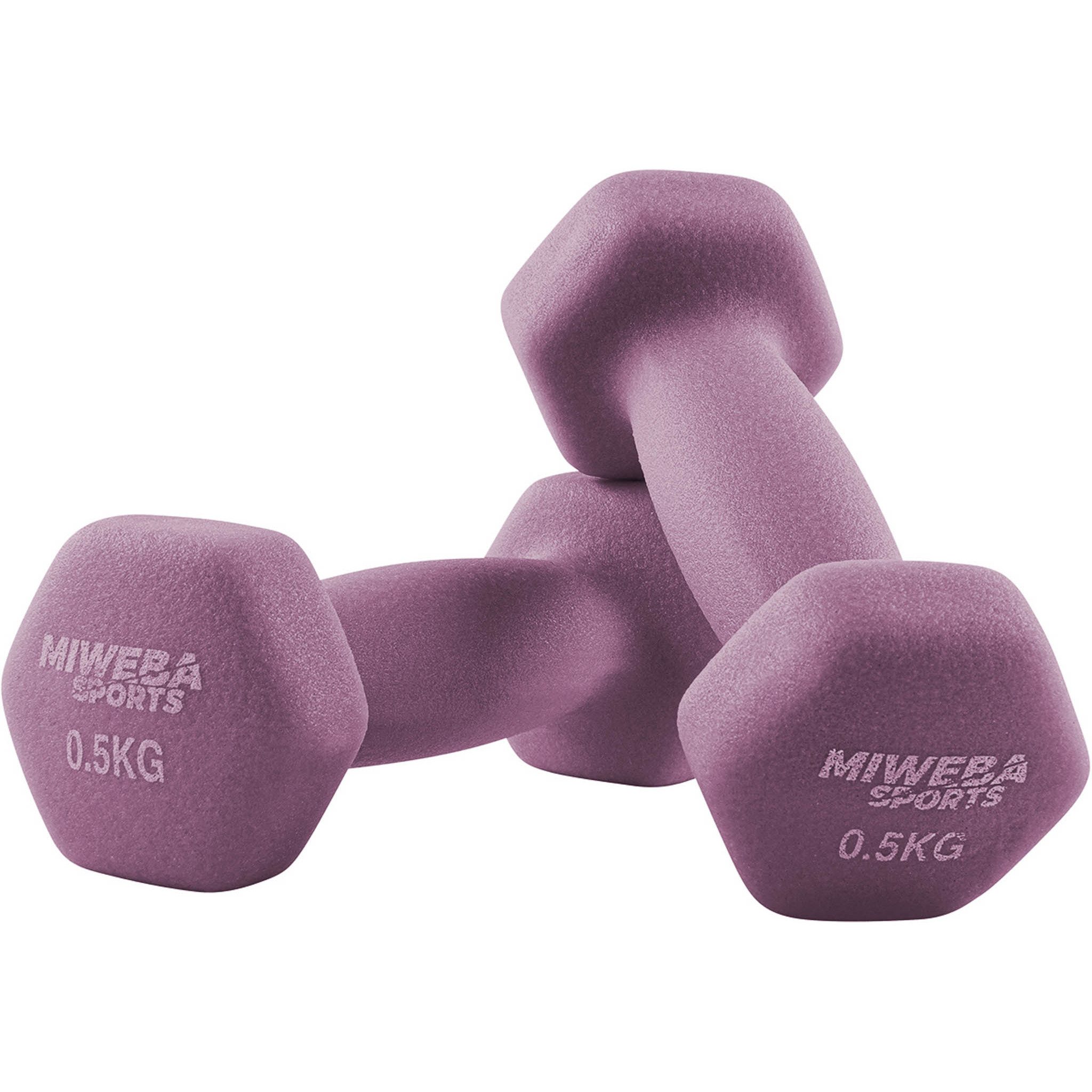 Miweba Sports Kurzhantel Gymnastikhanteln NKH100 - 9 Gewichtsklassen, (Set, Hanteln, Kurzhanteln, Gymnastikhanteln, Hantelset), Aerobic Hantel Set Kurzhantel Fitnesshanteln Gewichte