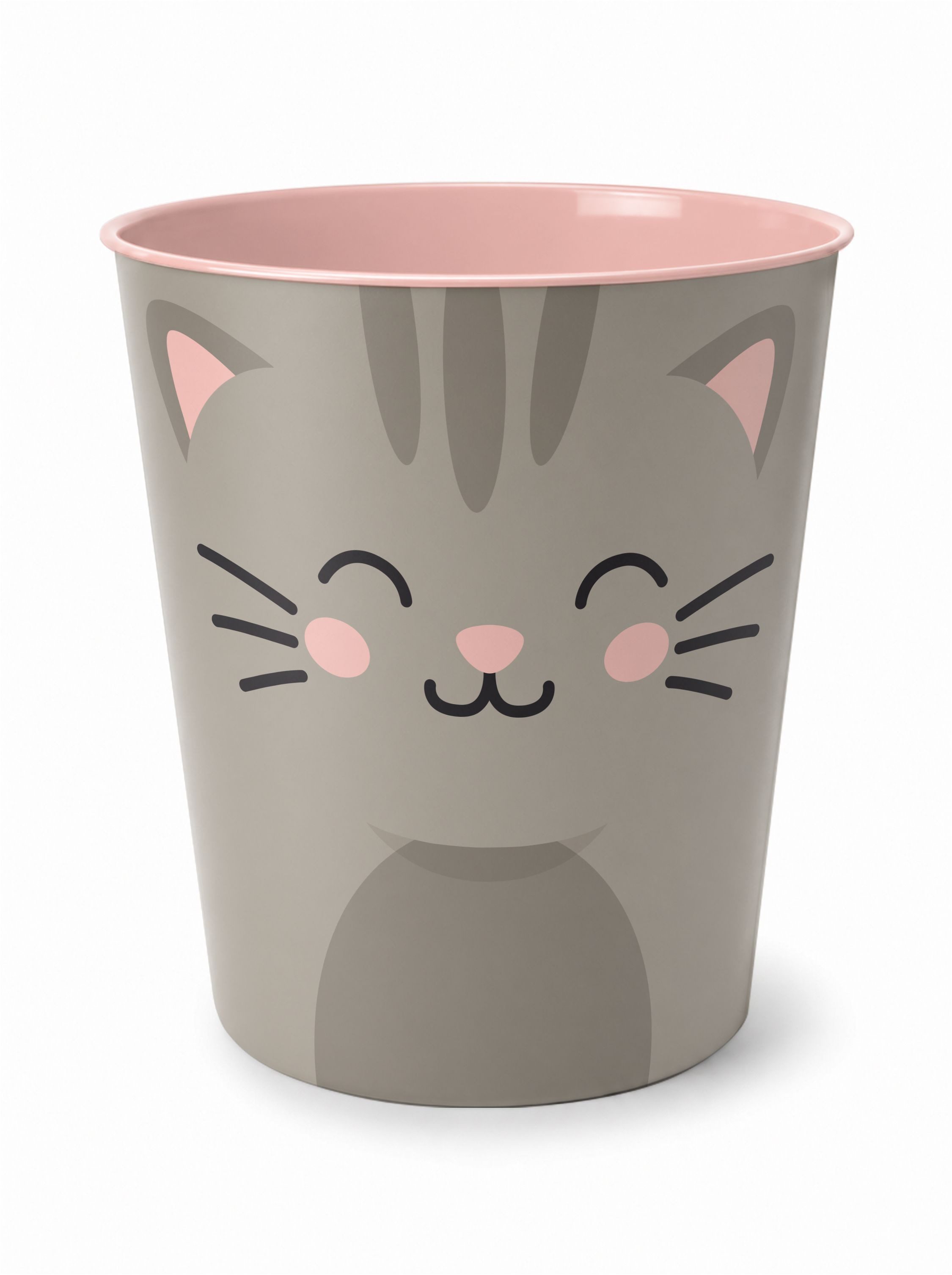 itenga Papierkorb itenga Papierkorb Tiermotiv - KATZE - Kawaii Design - ca 11 Liter
