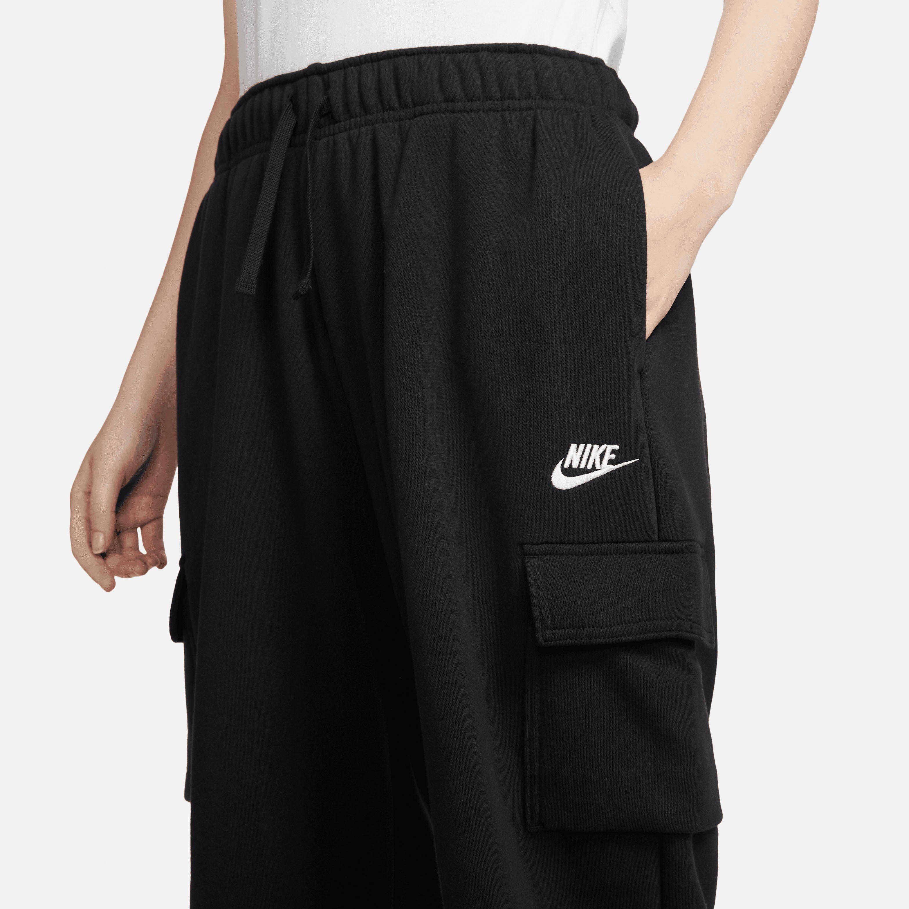 Oversized Cargo Sportswear Mid-Rise Jogginghose BLACK/WHITE Women's Nike Club Sweatpants Fleece