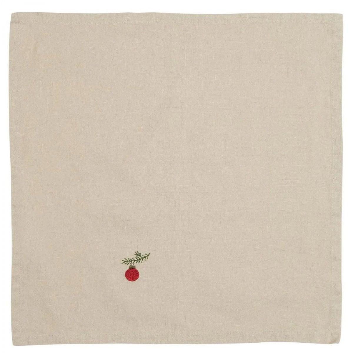 Ib Laursen Geschirr Ib Laursen Stoffserviette Tradition mit Weihnachtskugel günstig online kaufen