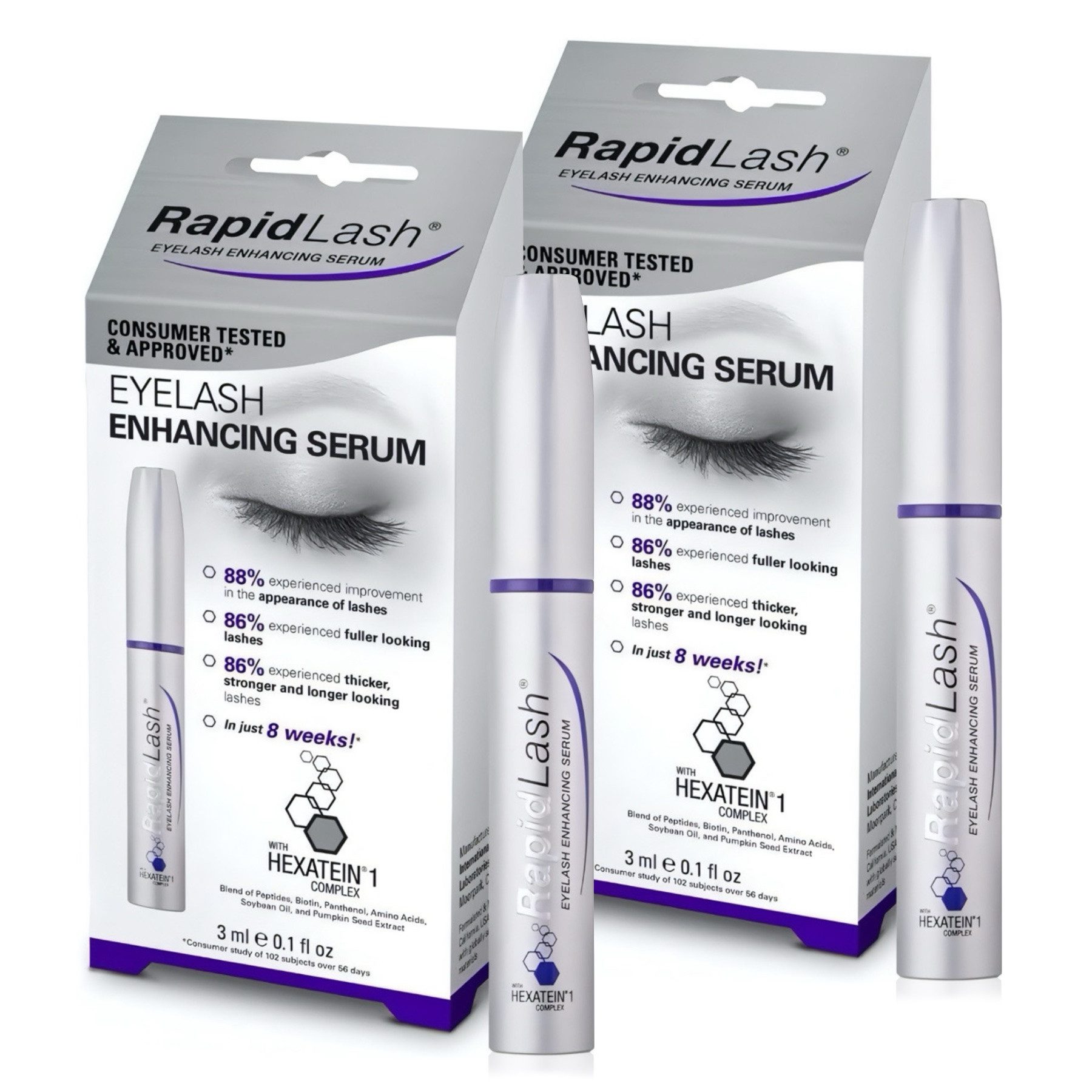 P-Beauty Cosmetic Accessories Wimpernserum Rapid/Lash Eyelash Serum zur Wimpernverlängerung 3ml, 2-tlg., Wimpernserum, Wimpernpflege, Rapid Serum