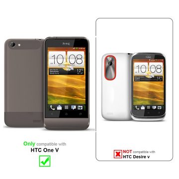 Cadorabo Handyhülle HTC ONE V HTC ONE V, Handytasche mit Gürtelclip Hülle mit Karabinerhaken