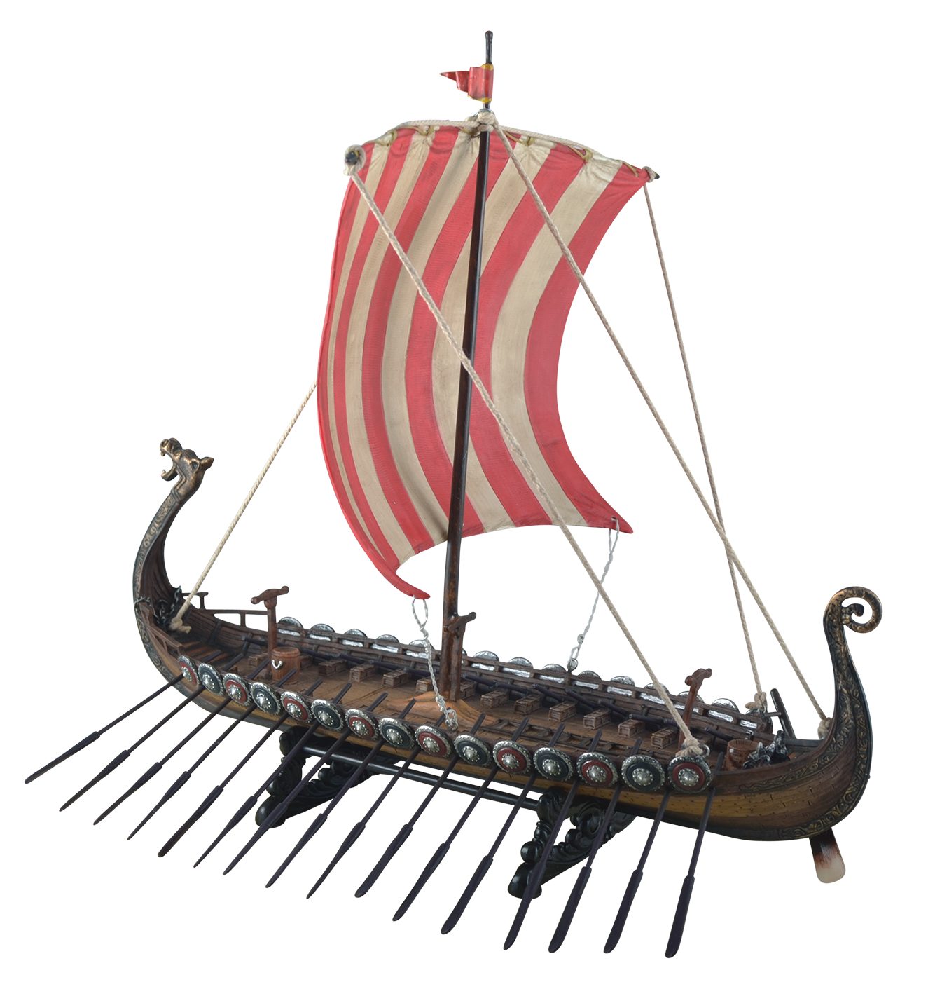 Vogler direct mit Gmbh bemalt Wikingerschiff von Hand abnehmbar, nicht Dekoobjekt Ruder Drachenkopf, Veronese