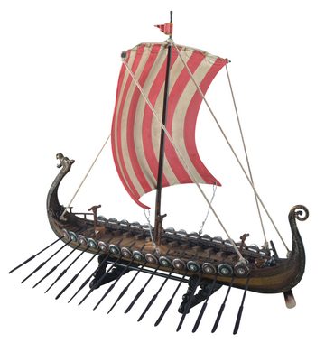 Vogler direct Gmbh Dekoobjekt Wikingerschiff mit Drachenkopf, Ruder nicht abnehmbar, Veronese, von Hand bemalt