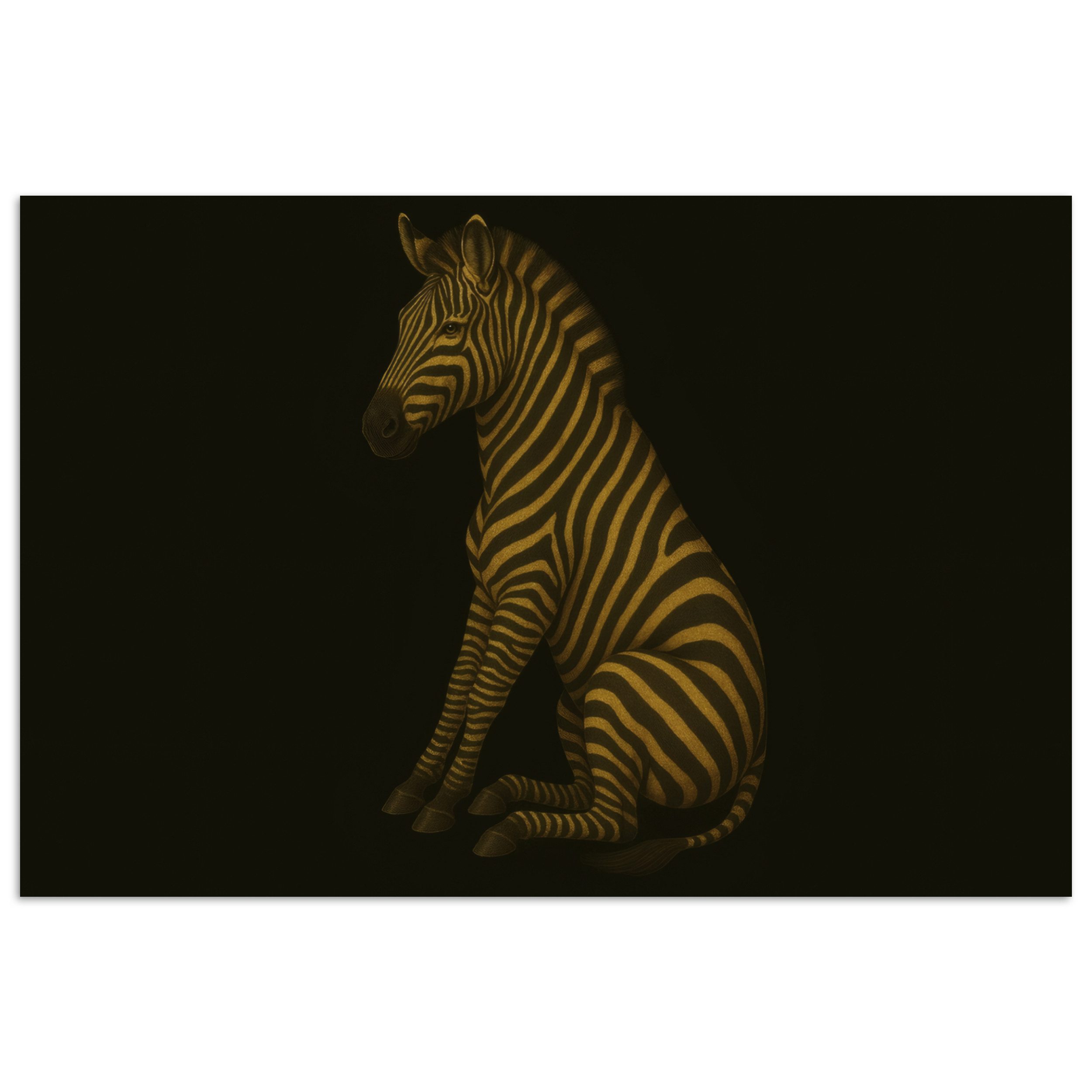 Poster Zebra - Streifen - Gold