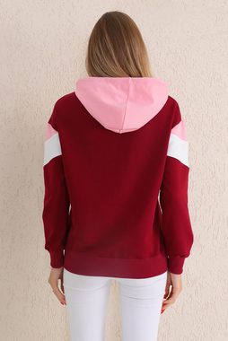 Bongual Kapuzensweatshirt Longsleeve Hoodie mehrfarbig Farbblock