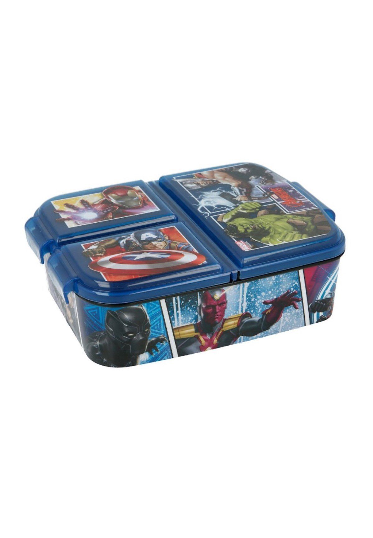 3 Iron America, Fächern AVENGERS mit Capt. Brotdose Lunchbox MARVEL Hulk, Thor, Man, The BPA-frei Vesperdose