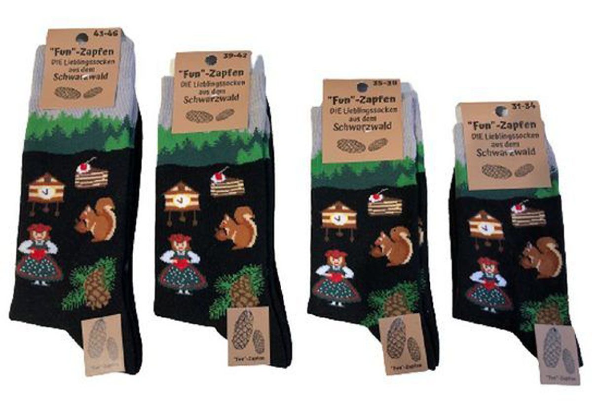 Mein Style Freizeitsocken Schwarzwald Motiv Socken Fun Zapfen Mein Style (1 günstig online kaufen
