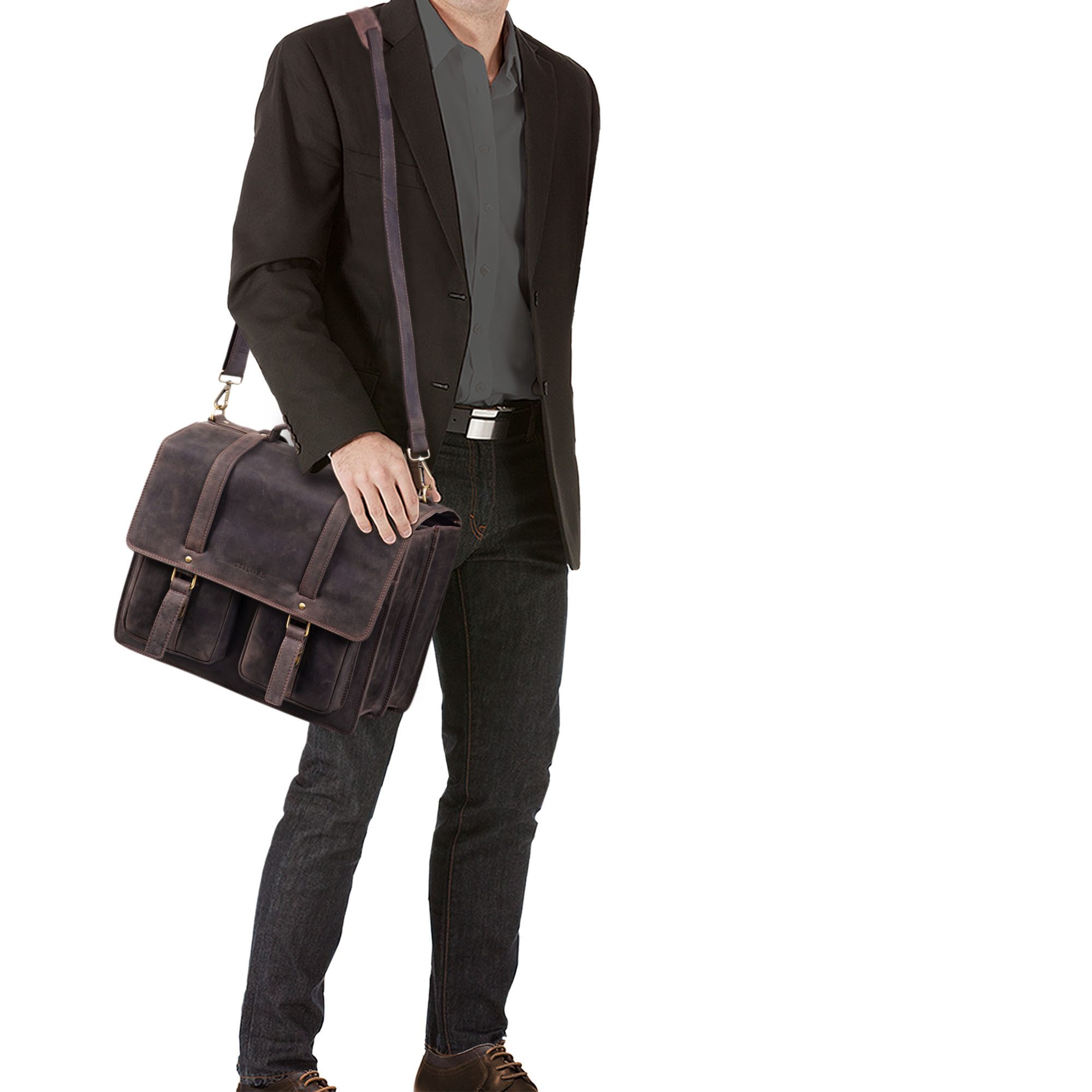STILORD Aktentasche "Fernando" Ledertasche Aktentasche Vintage