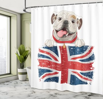 Abakuhaus Duschvorhang Moderner Digitaldruck mit 12 Haken auf Stoff Wasser Resistent Breite 175 cm, Höhe 180 cm, Englische Bulldogge Britisch Dog