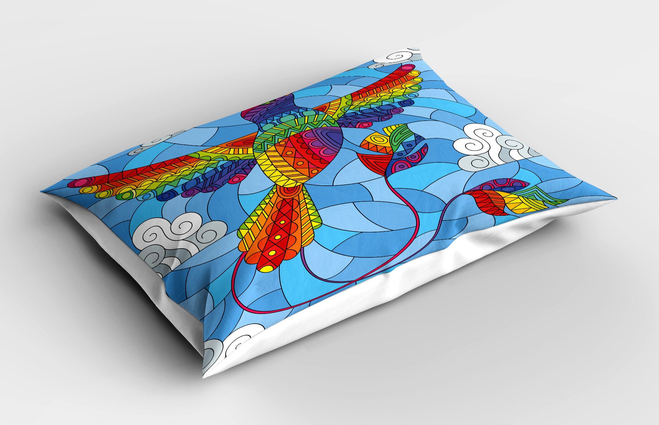 Kissenbezüge Dekorativer Standard King Size Gedruckter farbiges Abakuhaus Stück), Hummingbird Glas (1 Kissenbezug, Wolken