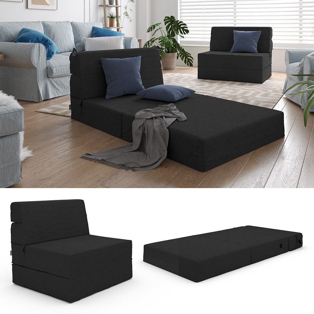 VitaliSpa® Schlafsofa Lima, Schwarz, 100 cm günstig online kaufen