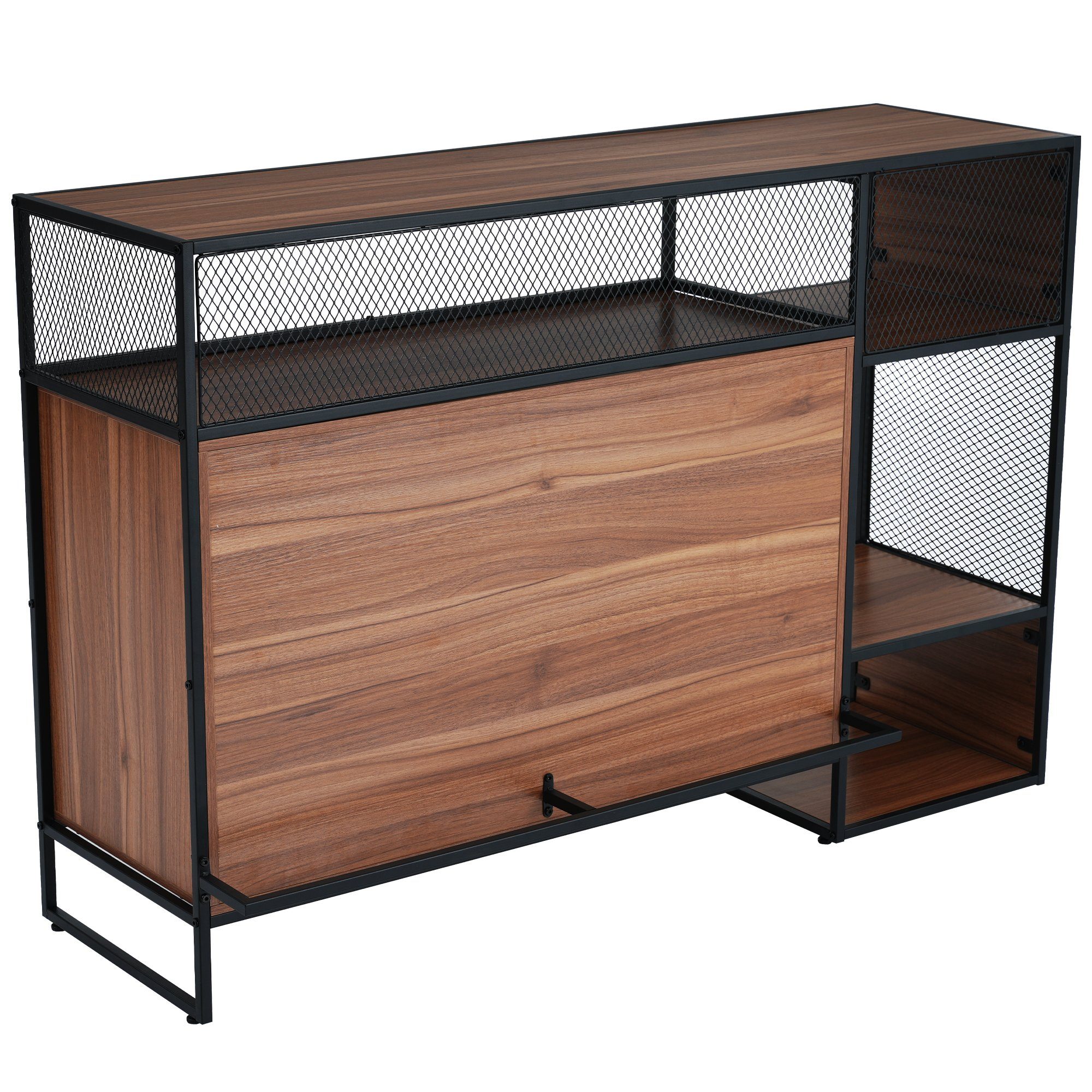 Stehtisch, im Stehtisch Braun Küchenschrank, schmiedeeiserner Sideboard WISHDOR Industriestil,