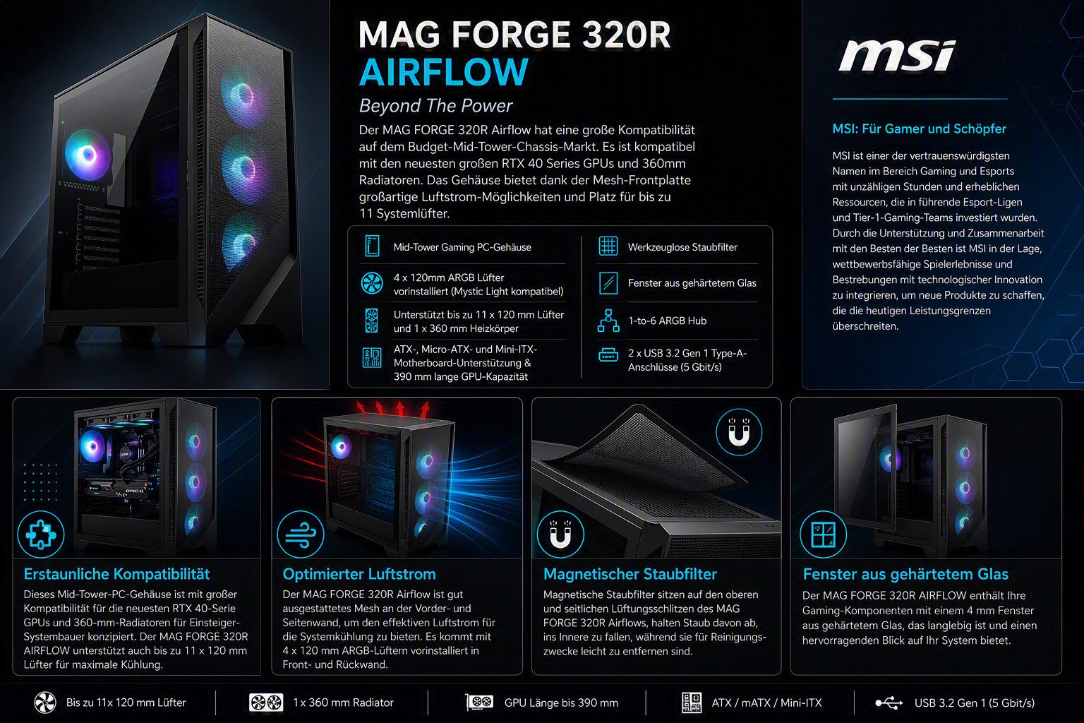 Meinpc AMD Ryzen 7 mit GeForce RTX 5060 Ti 16GB Gaming-PC (AMD Ryzen 7 5700X, RTX 5060 Ti, 32 GB RAM, 1000 GB SSD, Luftkühlung, Gamer, Gaming, RGB) – Bild 4 von 5