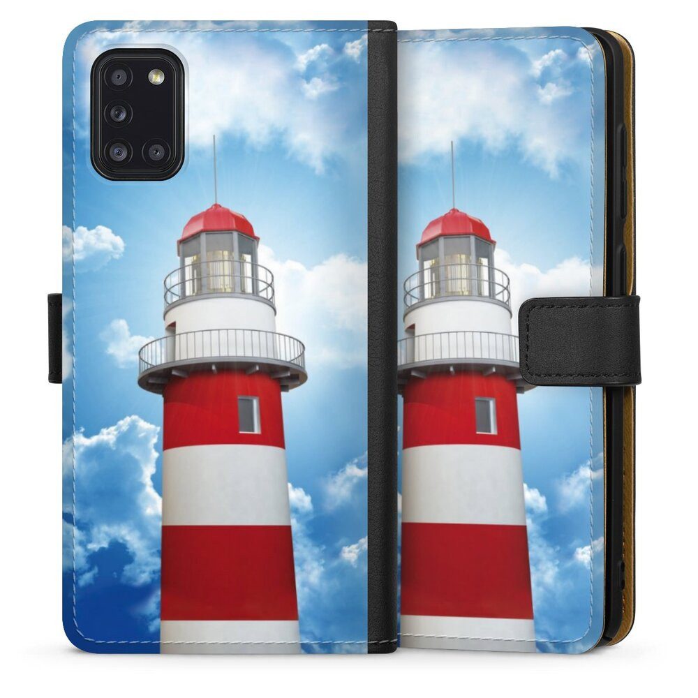 DeinDesign Handyhülle Leuchtturm Wolke Himmel Leuchtturm, Samsung Galaxy A31 Hülle Flip Case Klapphülle Handytasche Leder
