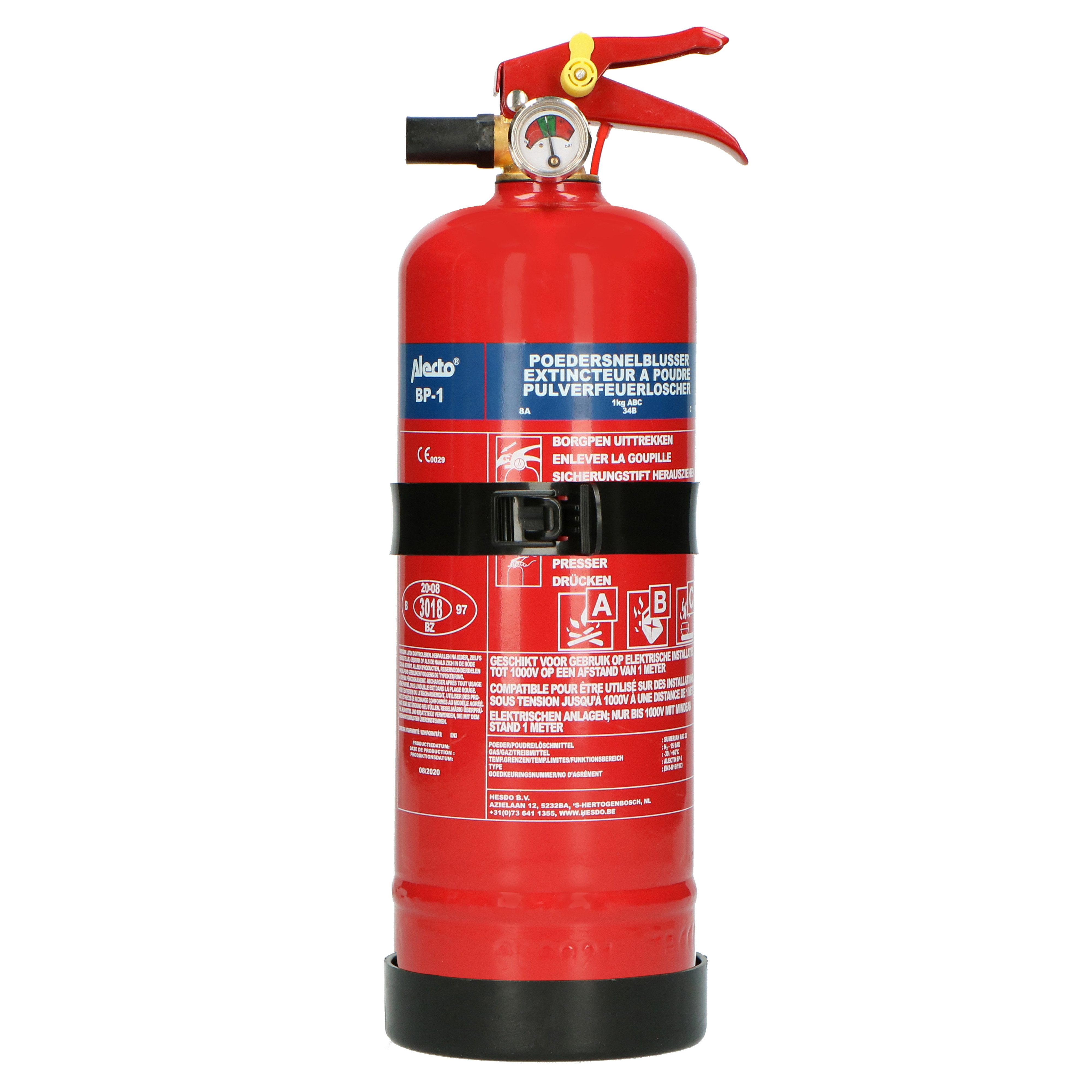 Alecto Pulver-Feuerlöscher, Pulver-Drucklöscher, Pulver, (Packung, Einzelartikel) auto oder wohnmobil, einfache bedienung, ideal für unterwegs