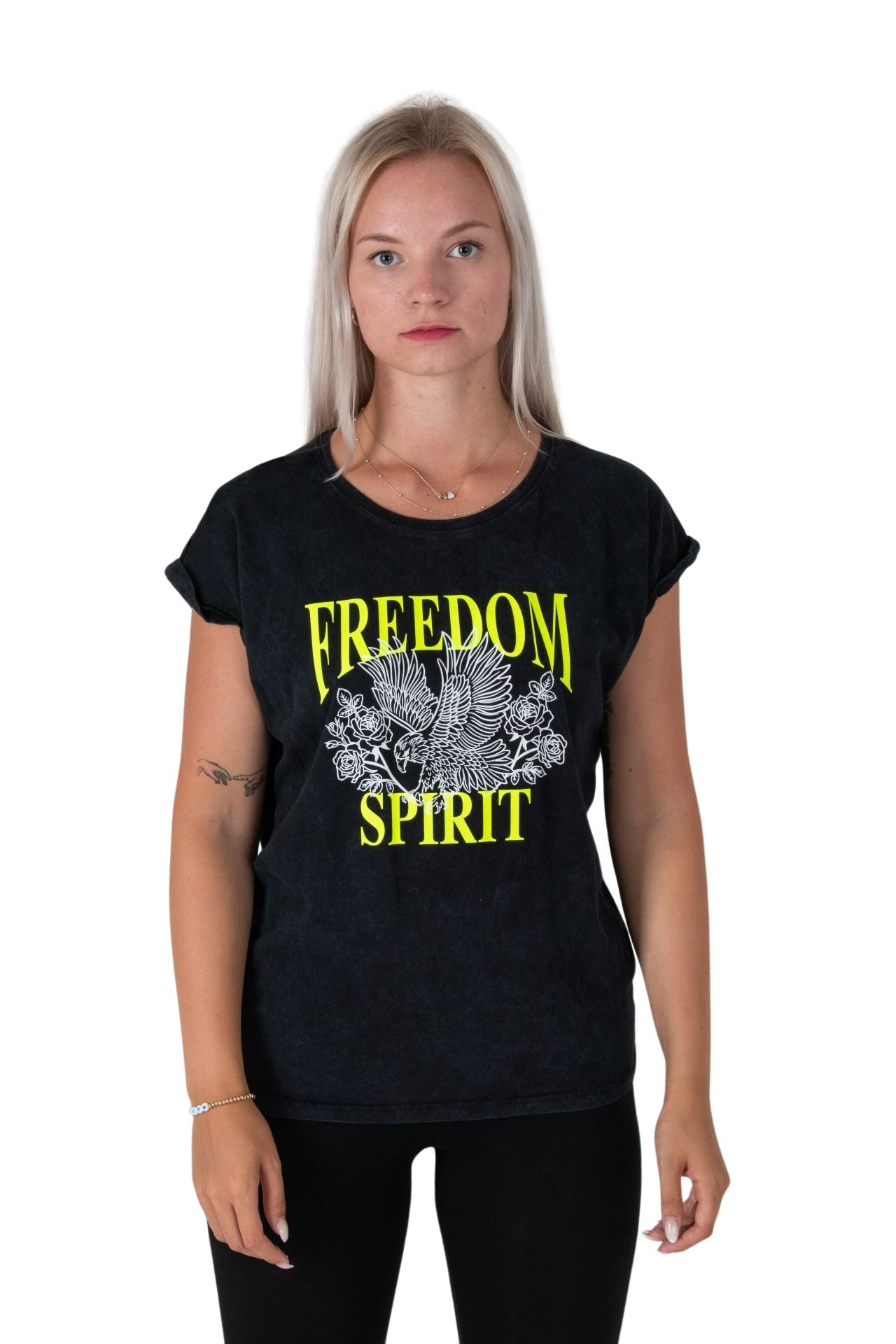 Be Famous Print-Shirt Classic Roll Up Freedom Spirit (1-tlg., keine)