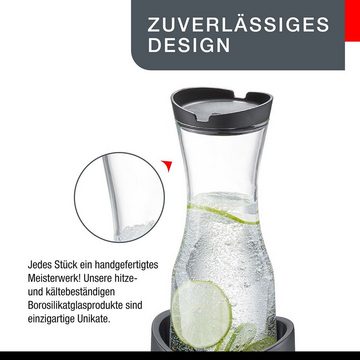 GEFU Karaffe Glas Karaffe mit Deckel SMARTLINE 1Liter Krug Glas