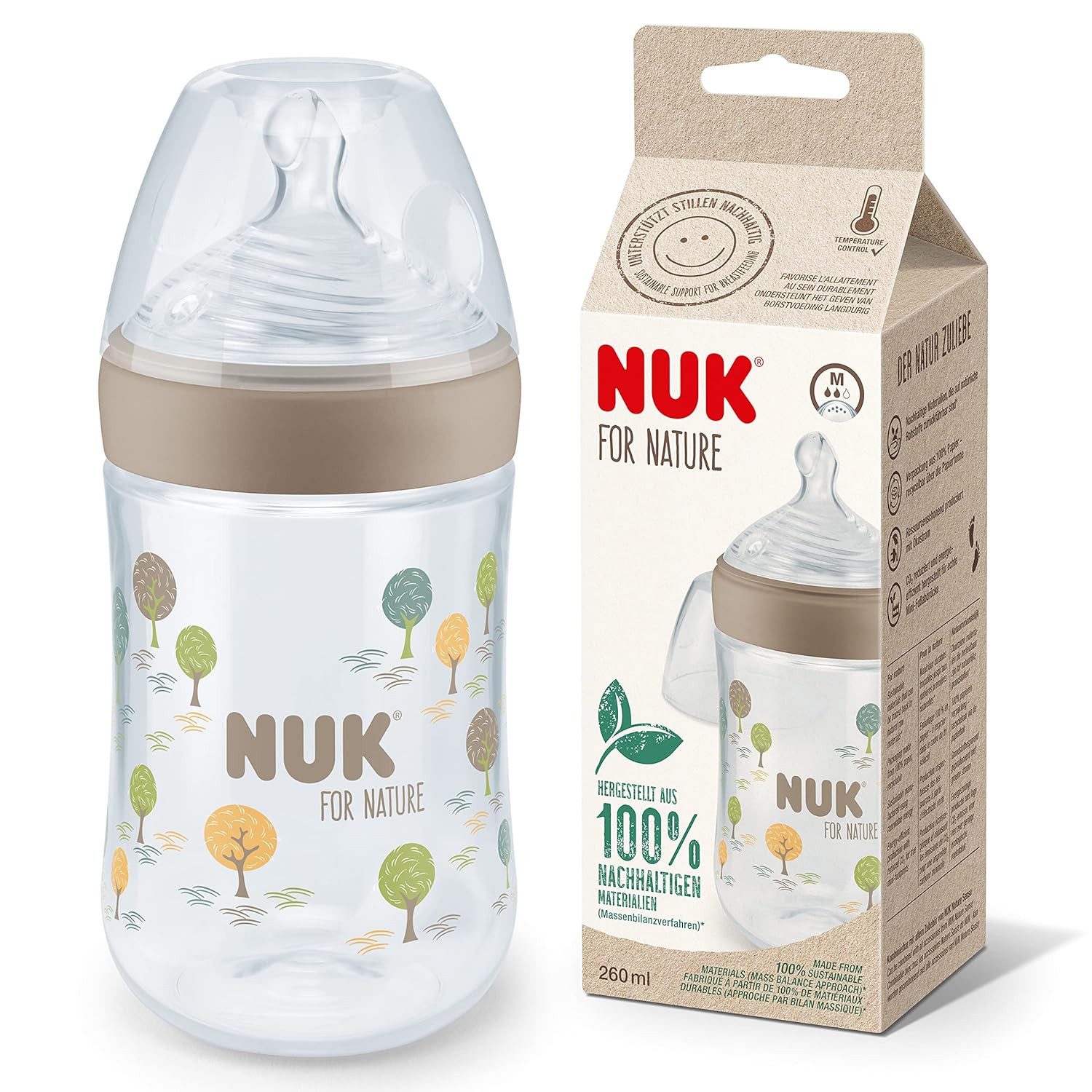 NUK Чашка для питья NUK For Nature Flasche PP 260ml – Cremefarben, Эко-товар & BPA-frei