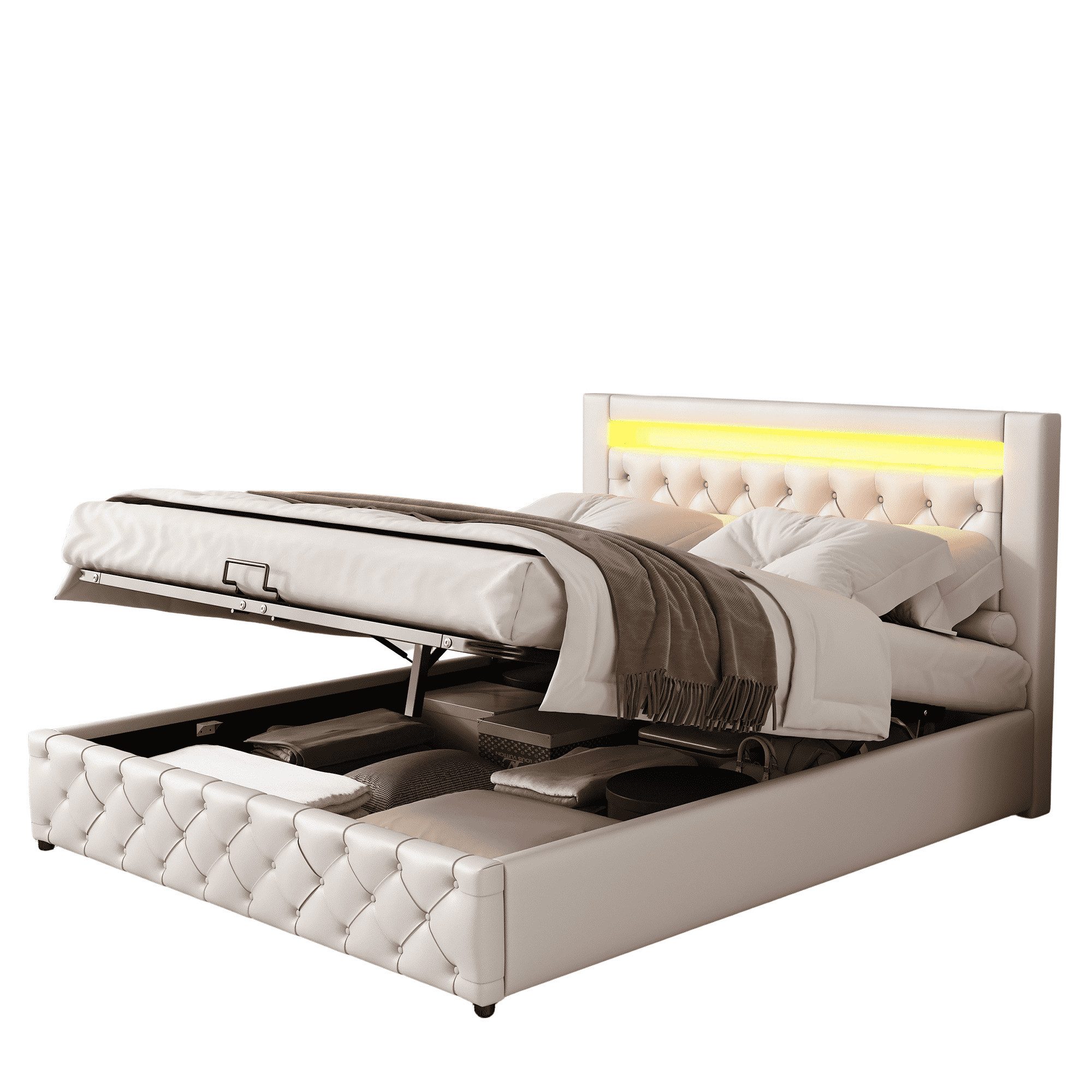 BlingBin Polsterbett Doppelbett Funktionsbett mit Lattenrost, günstig online kaufen