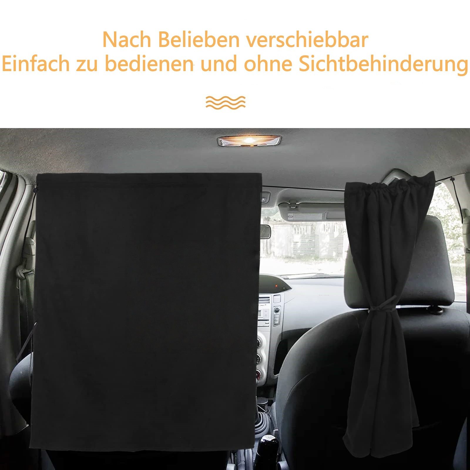 FOUORTUNATE-BEE Fensterfolie Auto Sichtschutz Vorhang, Trennvorhang für Pkw und Wohnmobil, Camping Vorhang für Reisen, Ruhepausen und mehr Privatsphäre – Bild 5 von 5