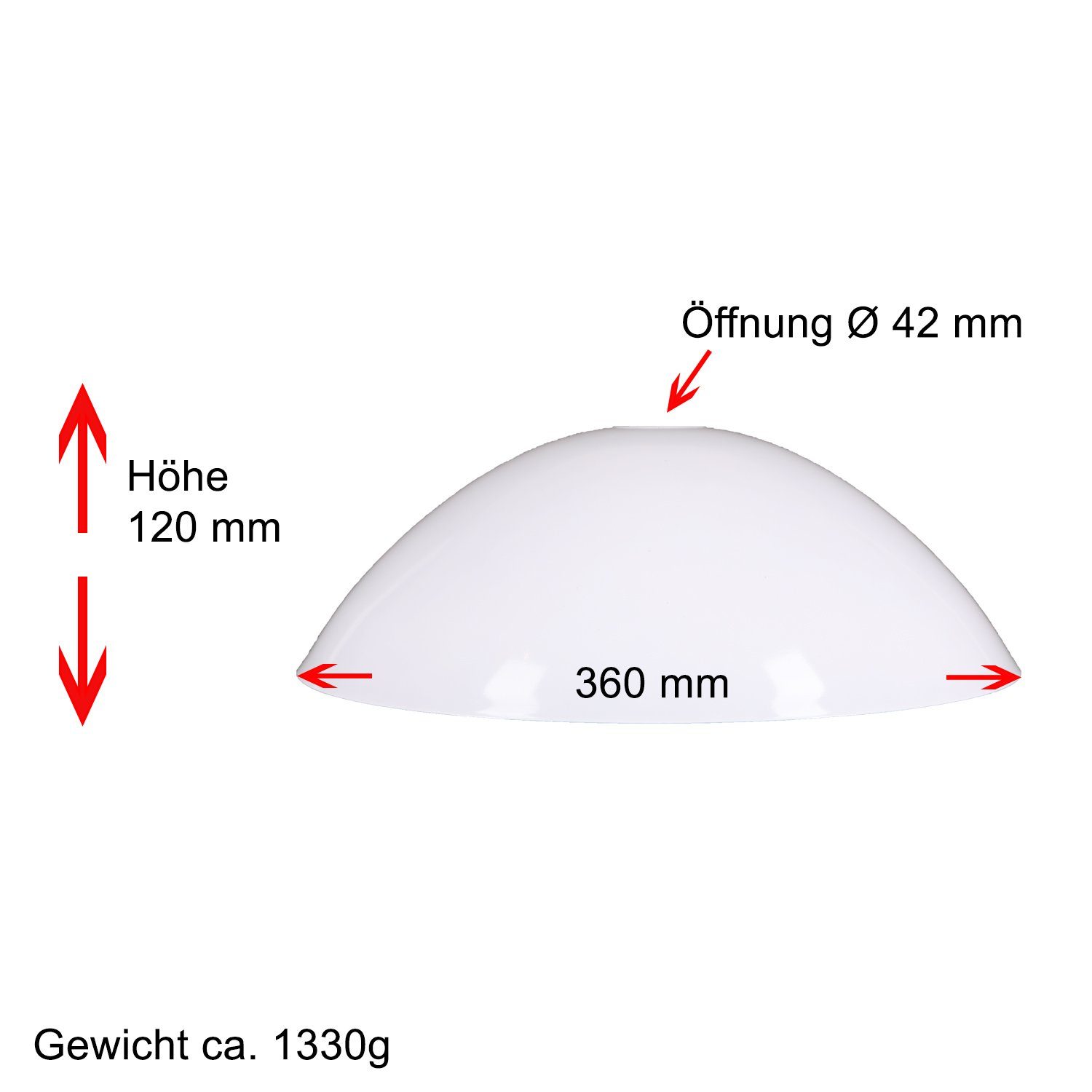 Home4Living Lampenschirm Lampenglas Pendelglasschirm Ersatzglas Ø 360mm Glasschirm Weiß, Dekorativ