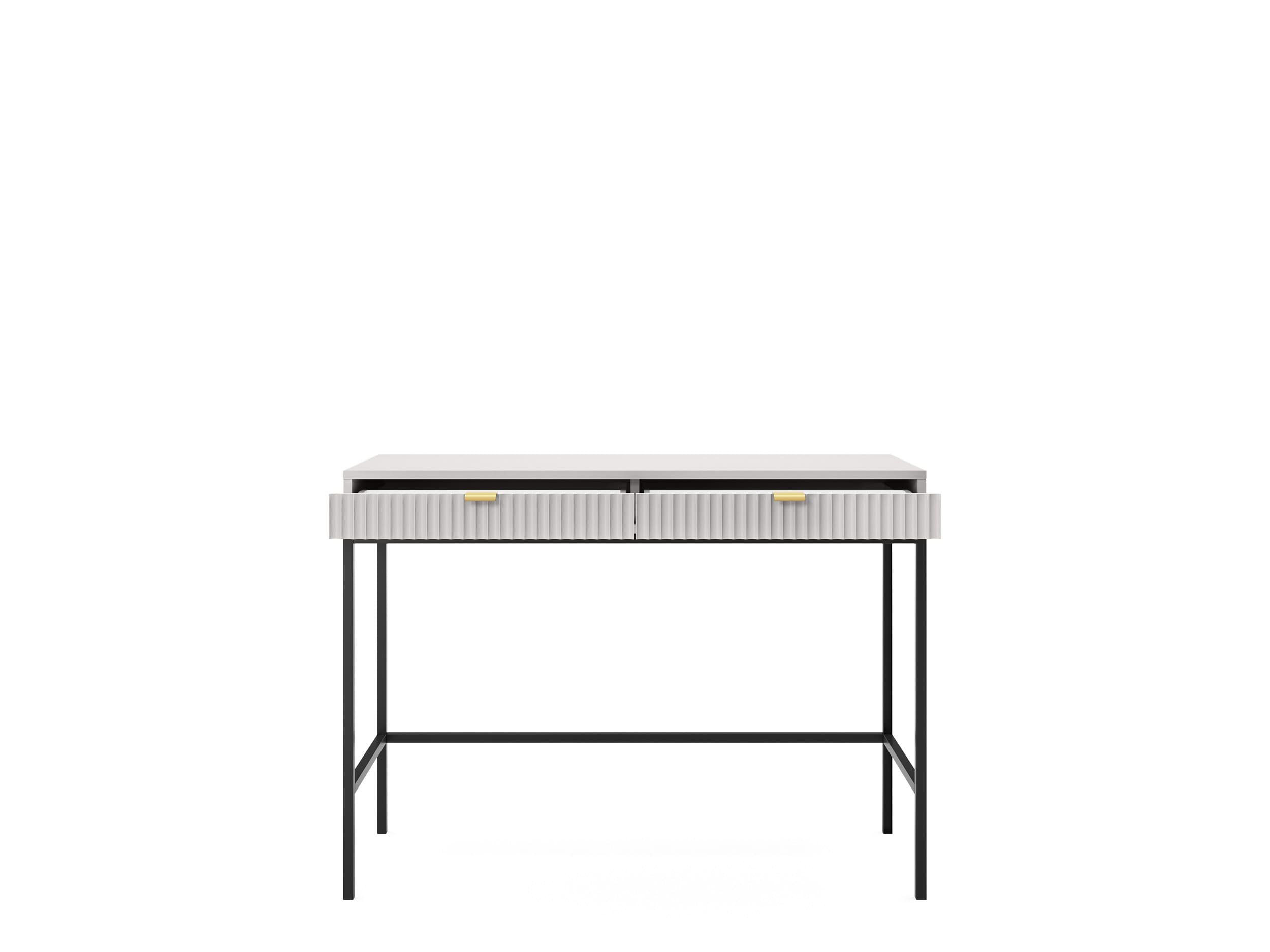 MOEBLO Schminktisch Light T104 (Moderner Kosmetiktisch mit geriffelter Front & 2 Schubladen, Dekorative gerillte Front Frisiertisch, Schminktisch, Kosmetiktisch), (B 104 cm / H 78 cm / T 50 cm)