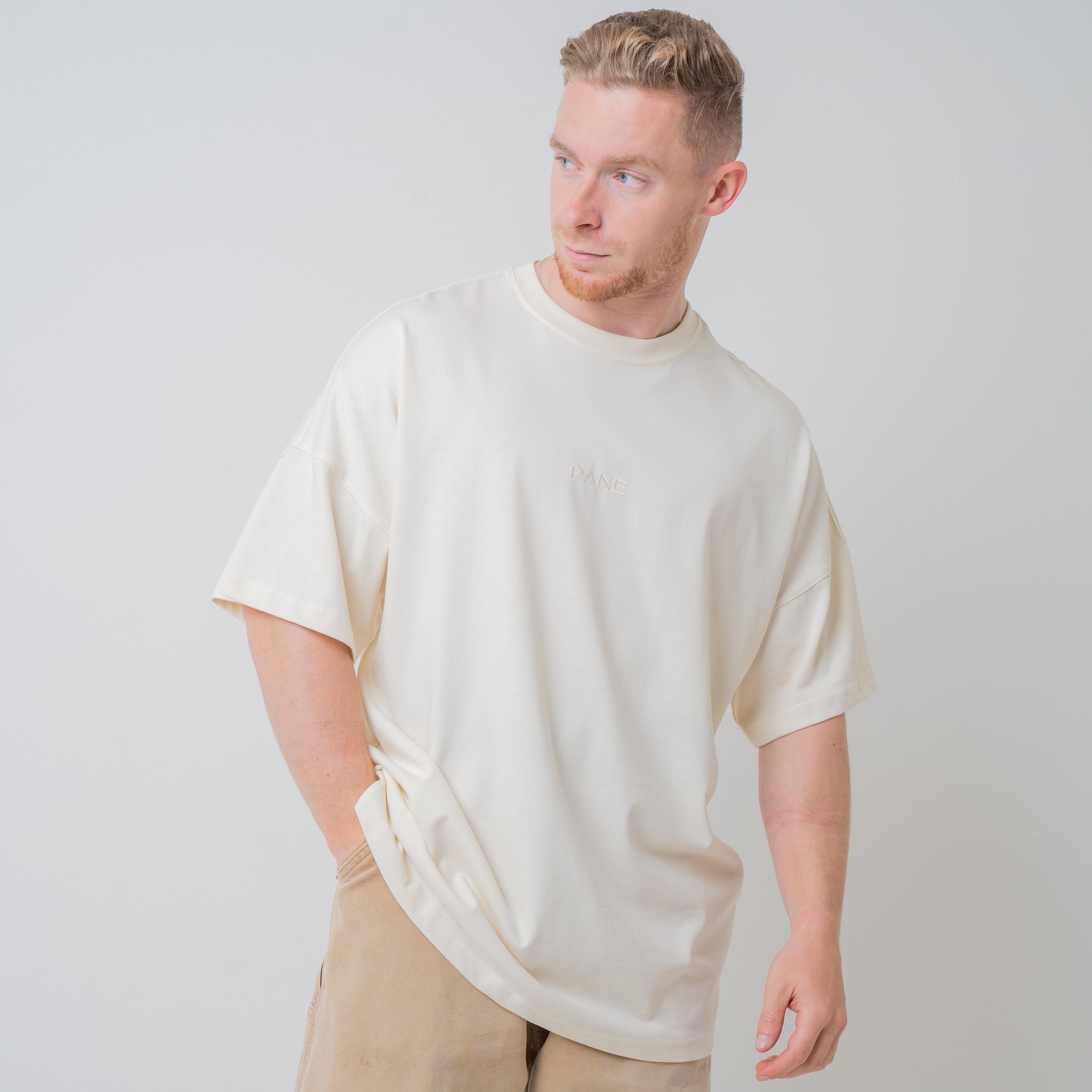 PANE CLOTHING Oversize-Shirt GOING HIGHER in Unifarbe, mit Print, aus Baumwolle, mit Rundhalsausschnitt