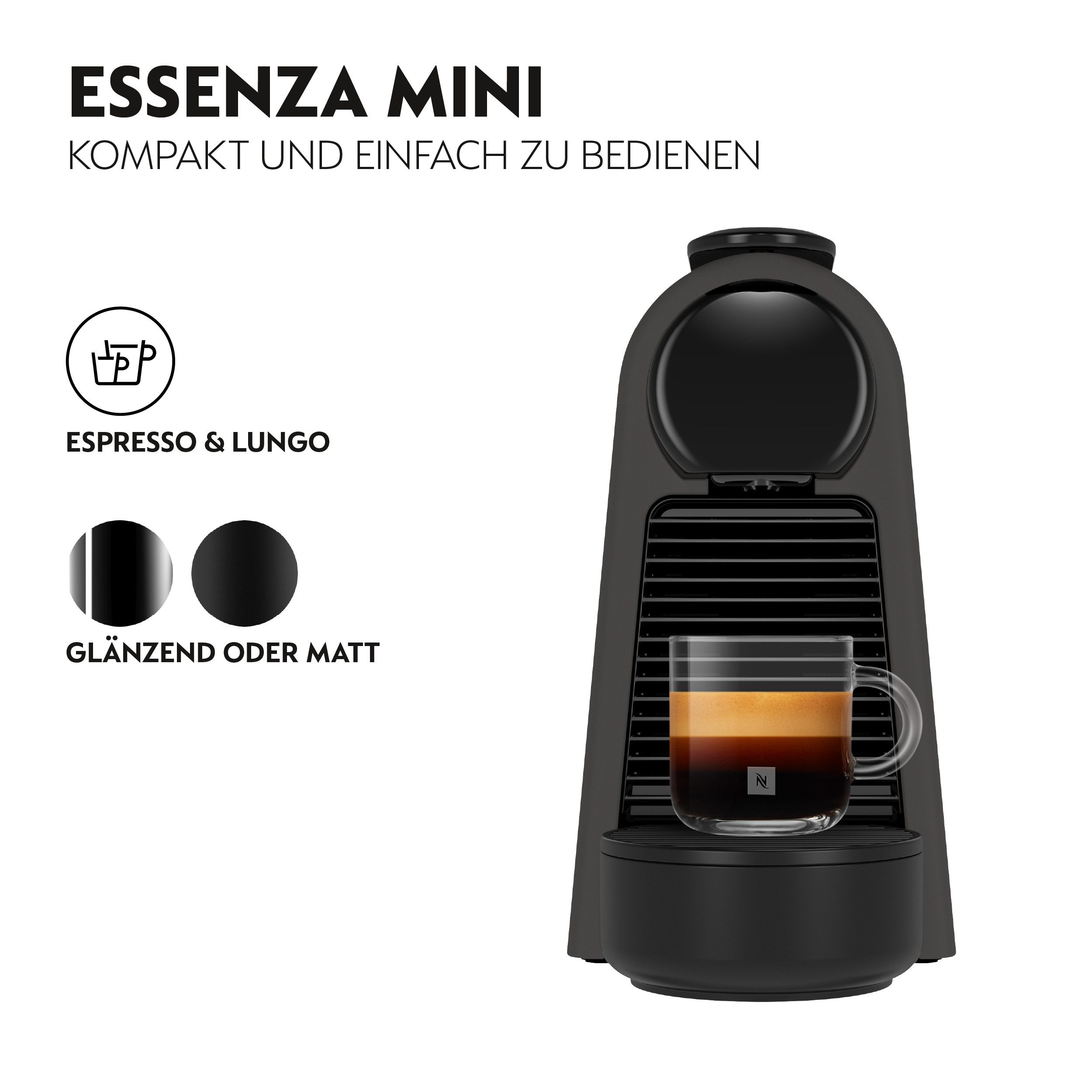 De'Longhi Kapselmaschine EN85.BKMT, Automatische Kapselmaschine, Kompakt, 19 Bar, Inklusive Willkommensset