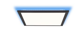 Lightbox LED Deckenleuchte, CCT - über Fernbedienung, LED fest integriert, warmweiß - kaltweiß, RGB-Backlight, 40 x 40 cm, 2400 lm, dimmbar, Memoryfunktion, schwarz