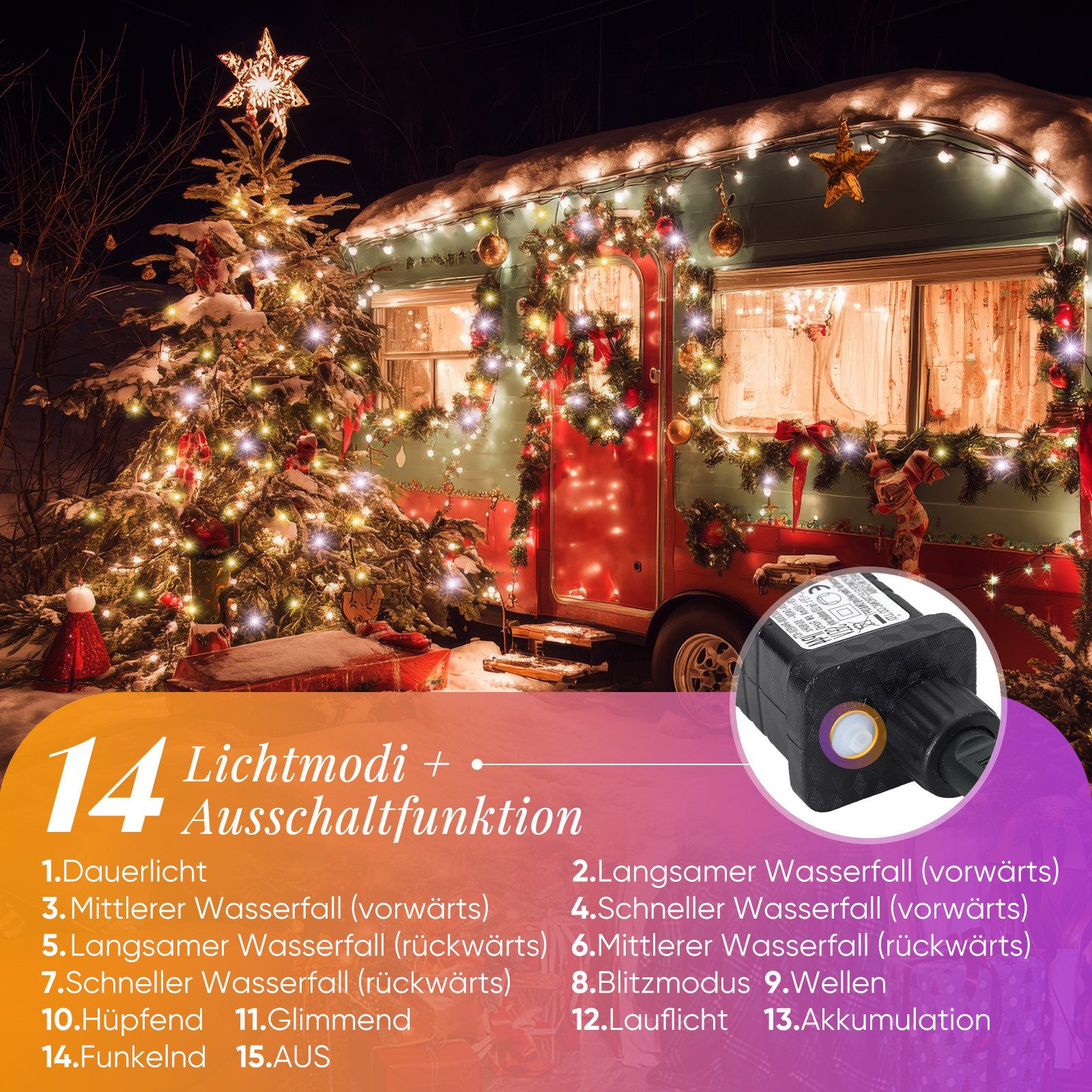 Salcar LED-Lichterkette LED Lichterkette Außen Warmweiß & Kaltweiß Lichterk günstig online kaufen