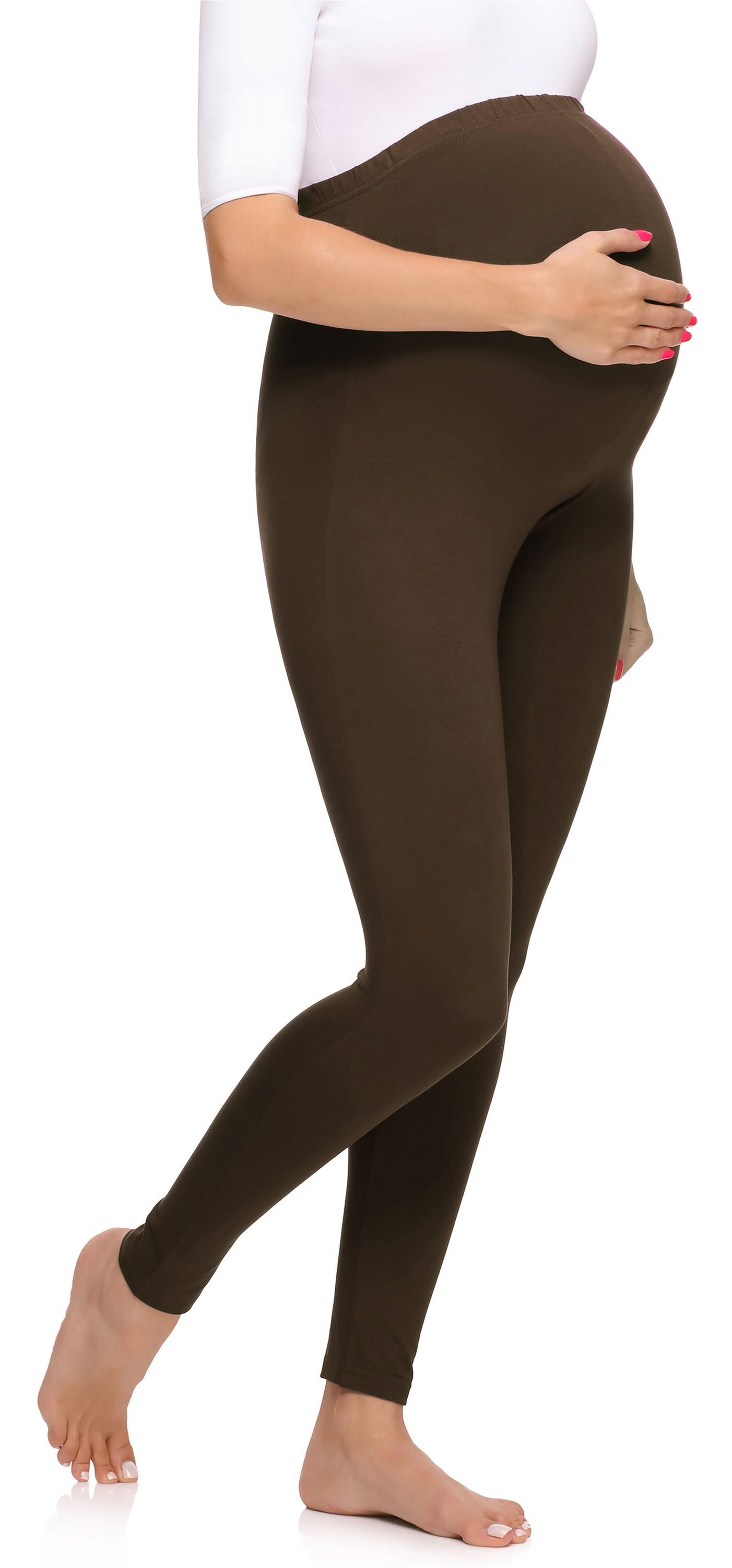Merry Style Umstandsleggings Damen Lange Umstandshose aus Viskose MS10-297 (1-tlg) elastischer Bund
