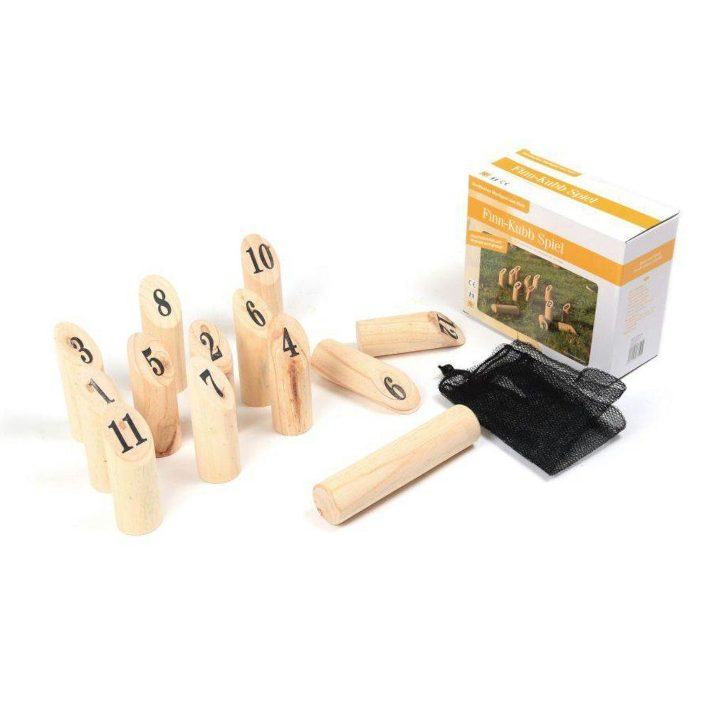 Haushalt International Spielbausteine, FINN-KUBB - Nordisches Wurfspiel - mit nummerierten Hölzern