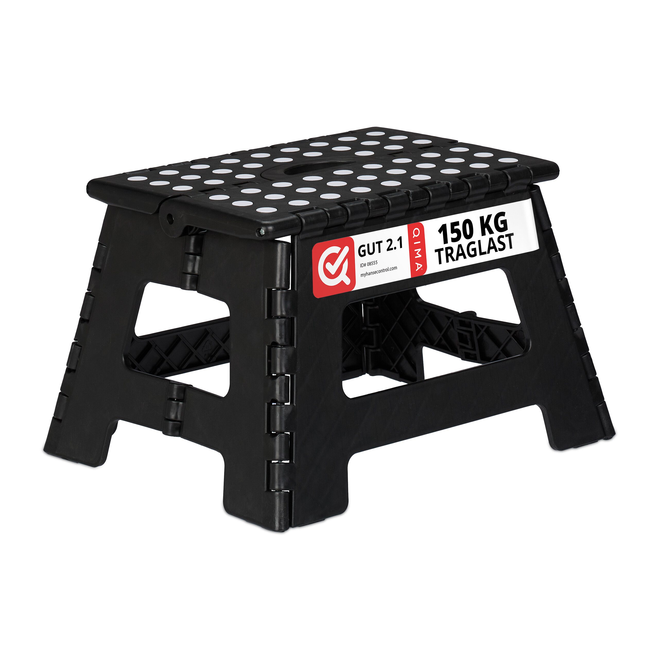 relaxdays Sitzhocker Klapphocker faltbar M, schwarz günstig online kaufen