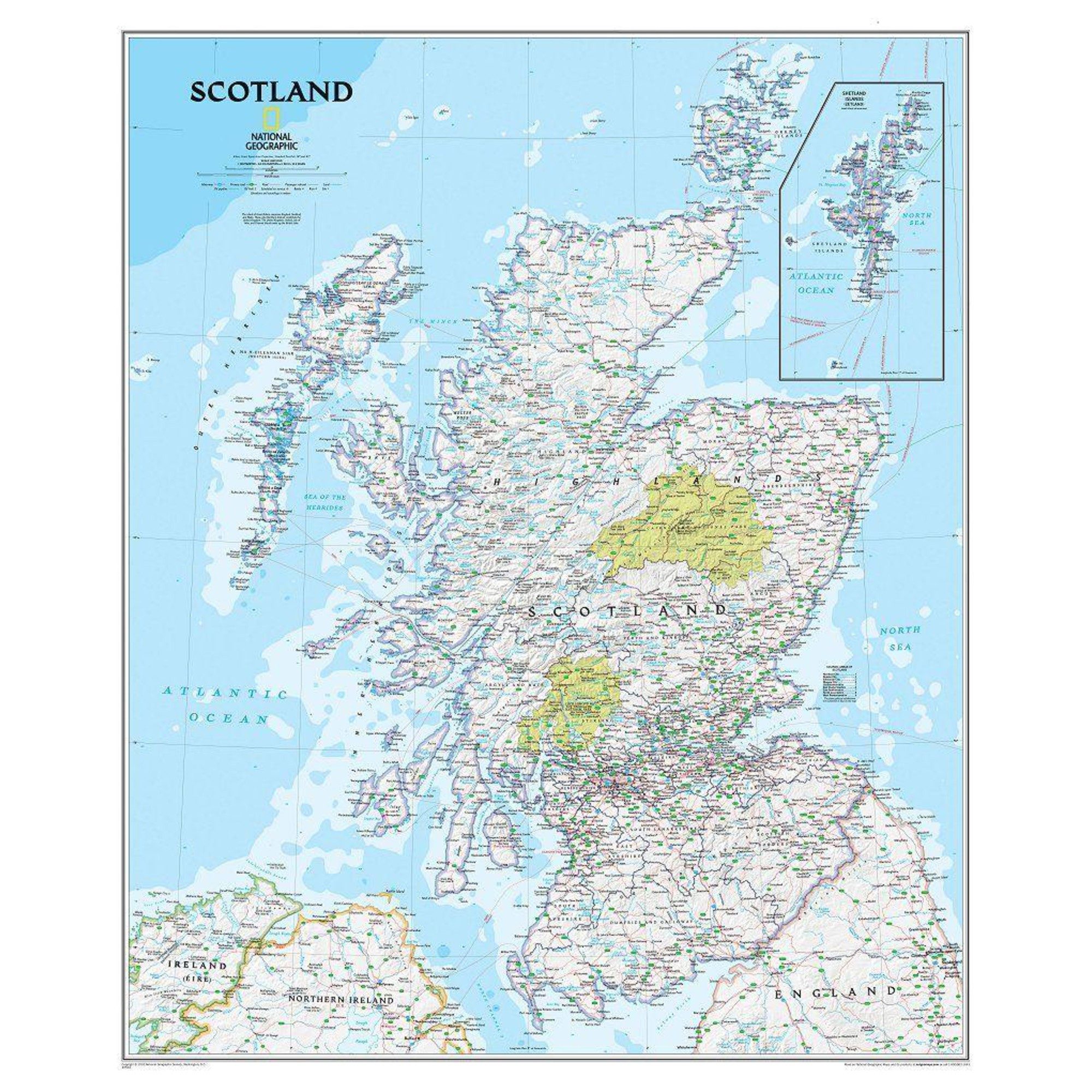 NATIONAL GEOGRAPHIC Wandbild National Geographic Landkarte Schottland