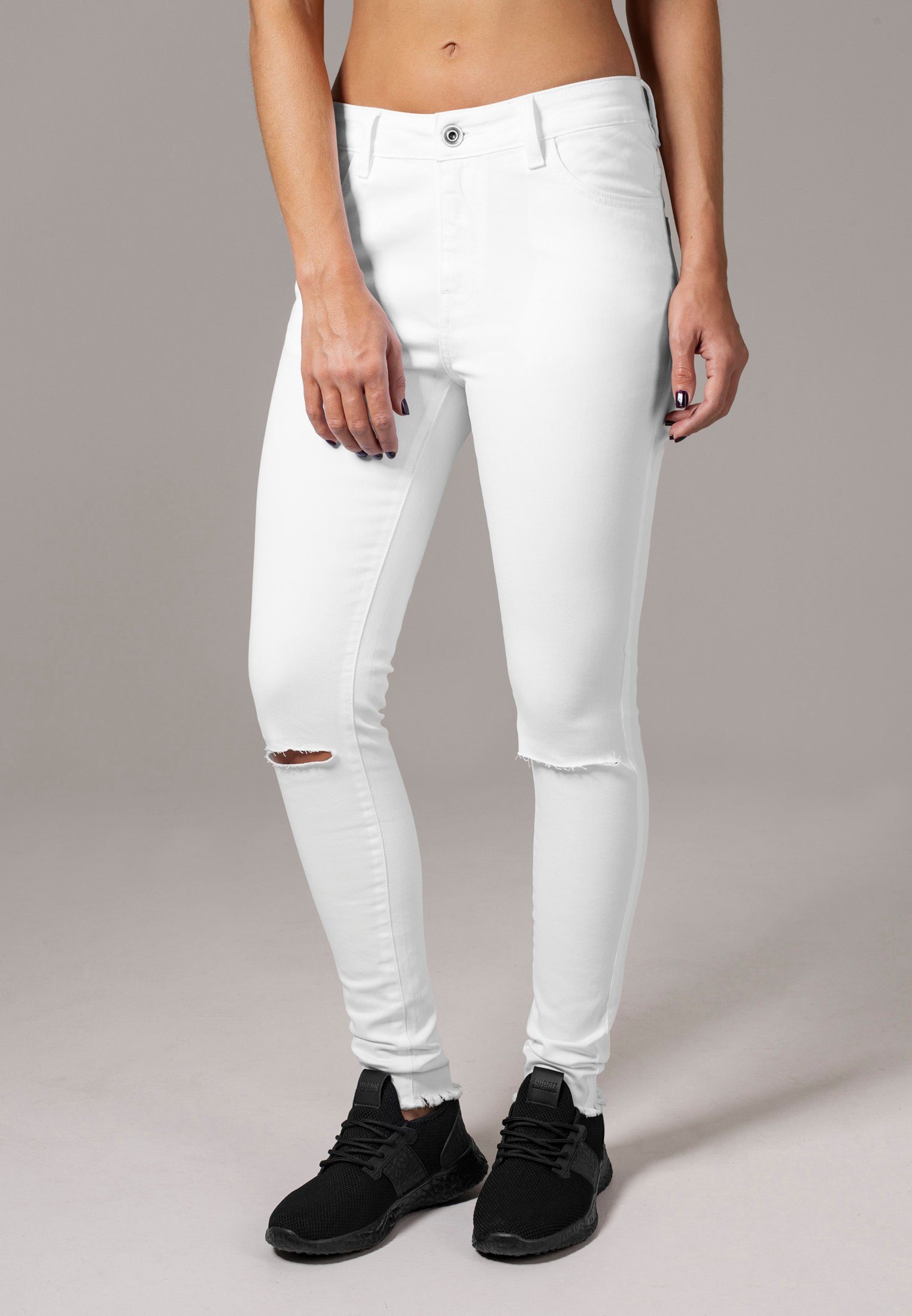 TB1538 white Cut CLASSICS Skinny-fit-Jeans Knee URBAN