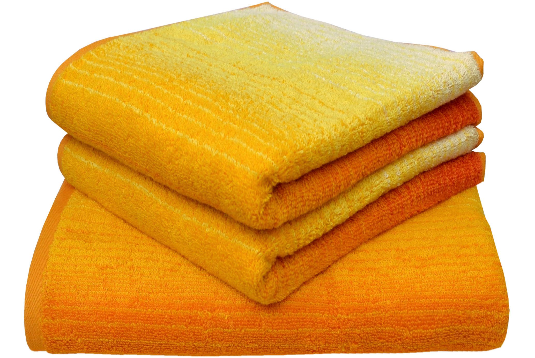 Dyckhoff Handtuch Set Colori, Walkfrottee (Set, 3-St), 2 Handtücher & 1 Duschtuch,100% Bio Baumwolle, 450 g/m²