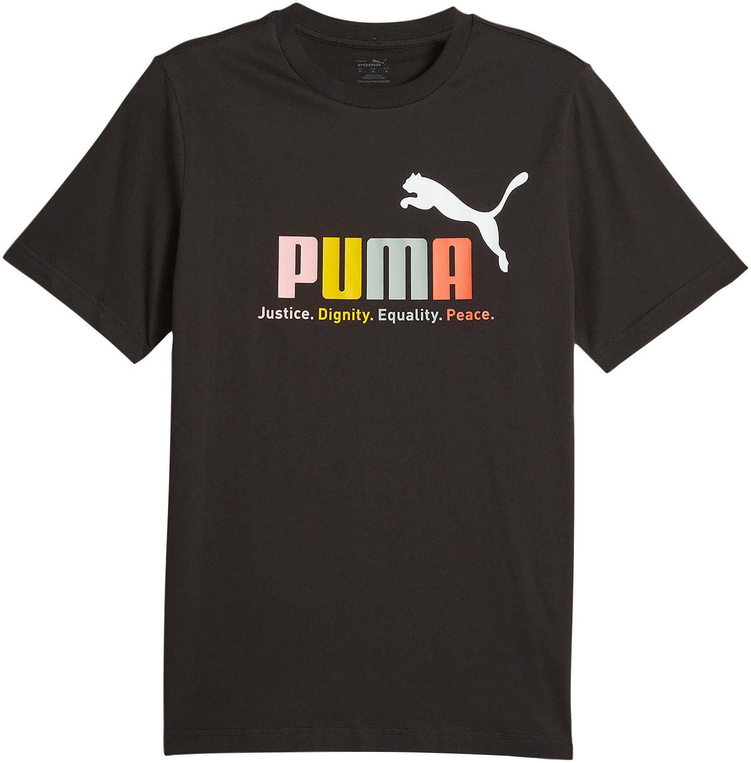 MULTICOLOR PUMA ESS+ Black T-Shirt TEE PUMA