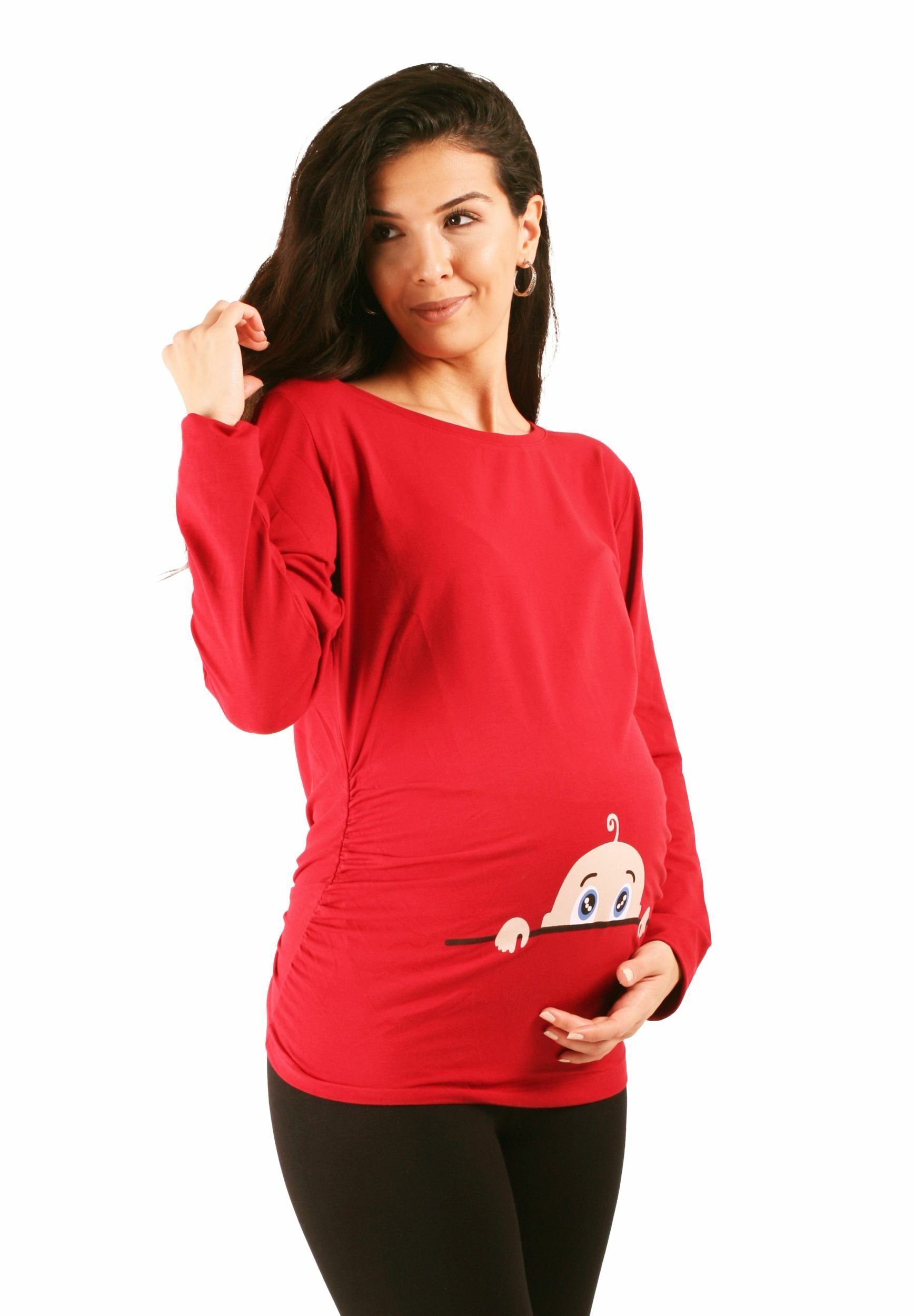 M.M.C. Umstandsshirt Neugieriges Baby mit Motiv