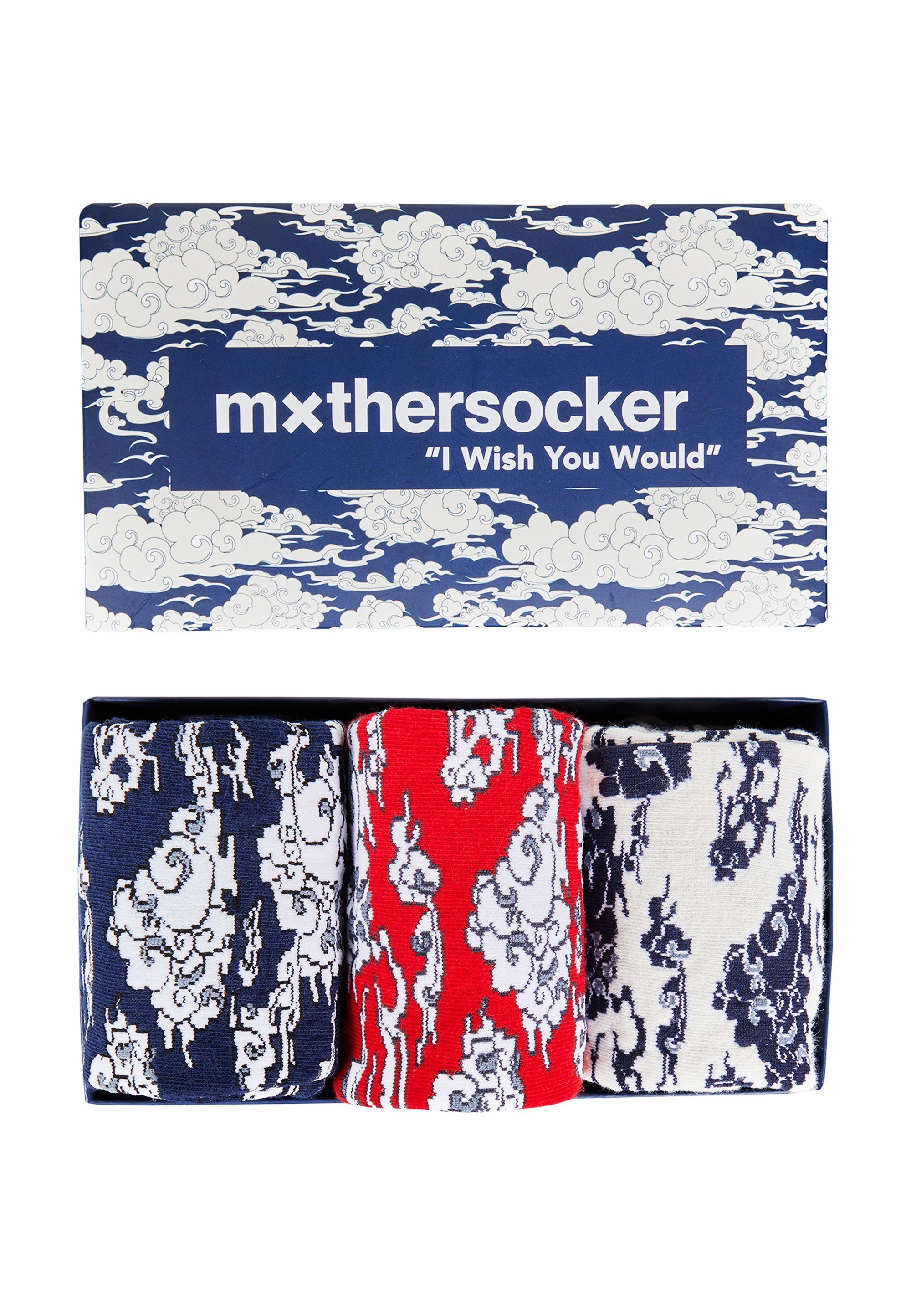Mxthersocker - Wolkenmuster JUDGEMENT (3-Paar) Socken trendigem UNHINGED CLOUDED mit