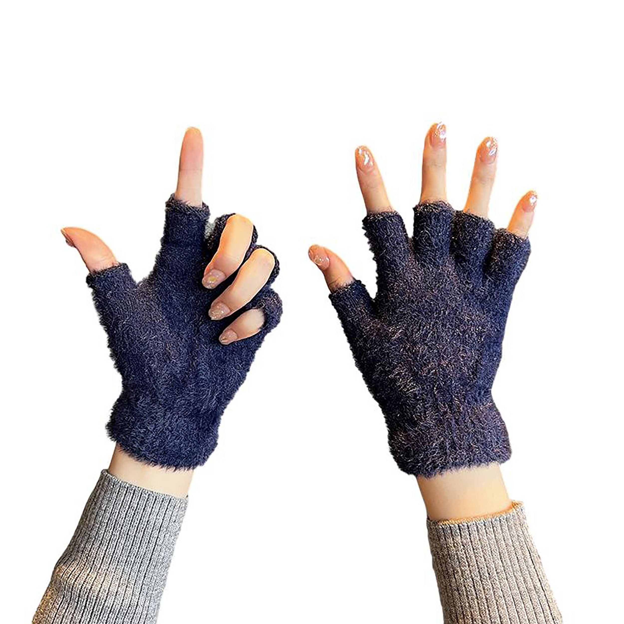 SRRINM Baumwollhandschuhe Warme gestrickte Handschuhe