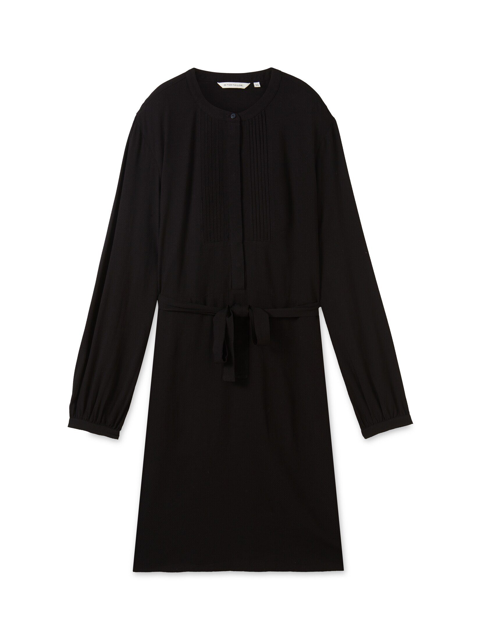 black Kleid Jerseykleid deep TAILOR TOM mit Struktur