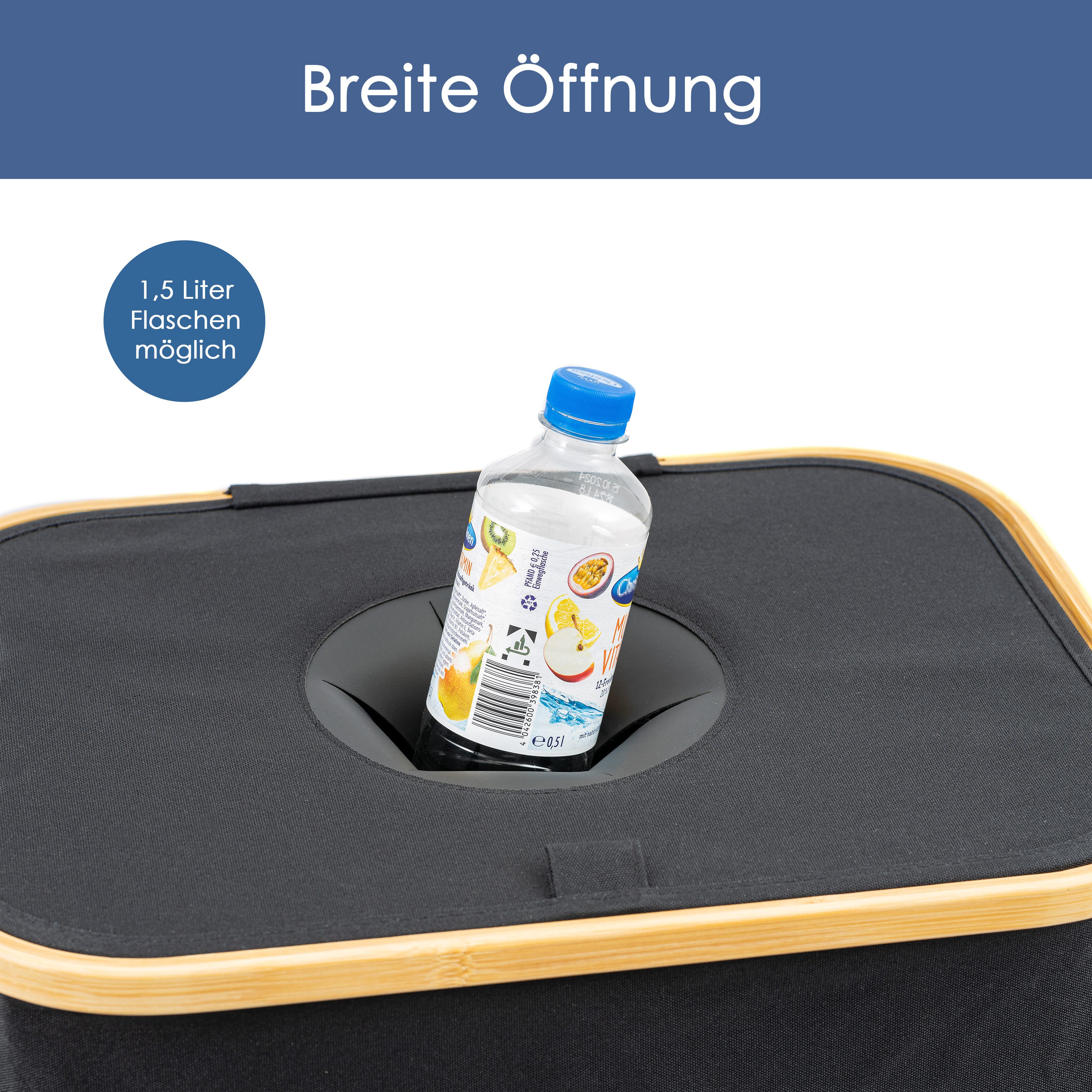 Hanseküche Flaschenkorb Pfandflaschenkorb mit großer Tragetasche (XXL), 105 l, Sammelbehälter für Leergut & Altglas inkl. Flaschentasche – Bild 5 von 5