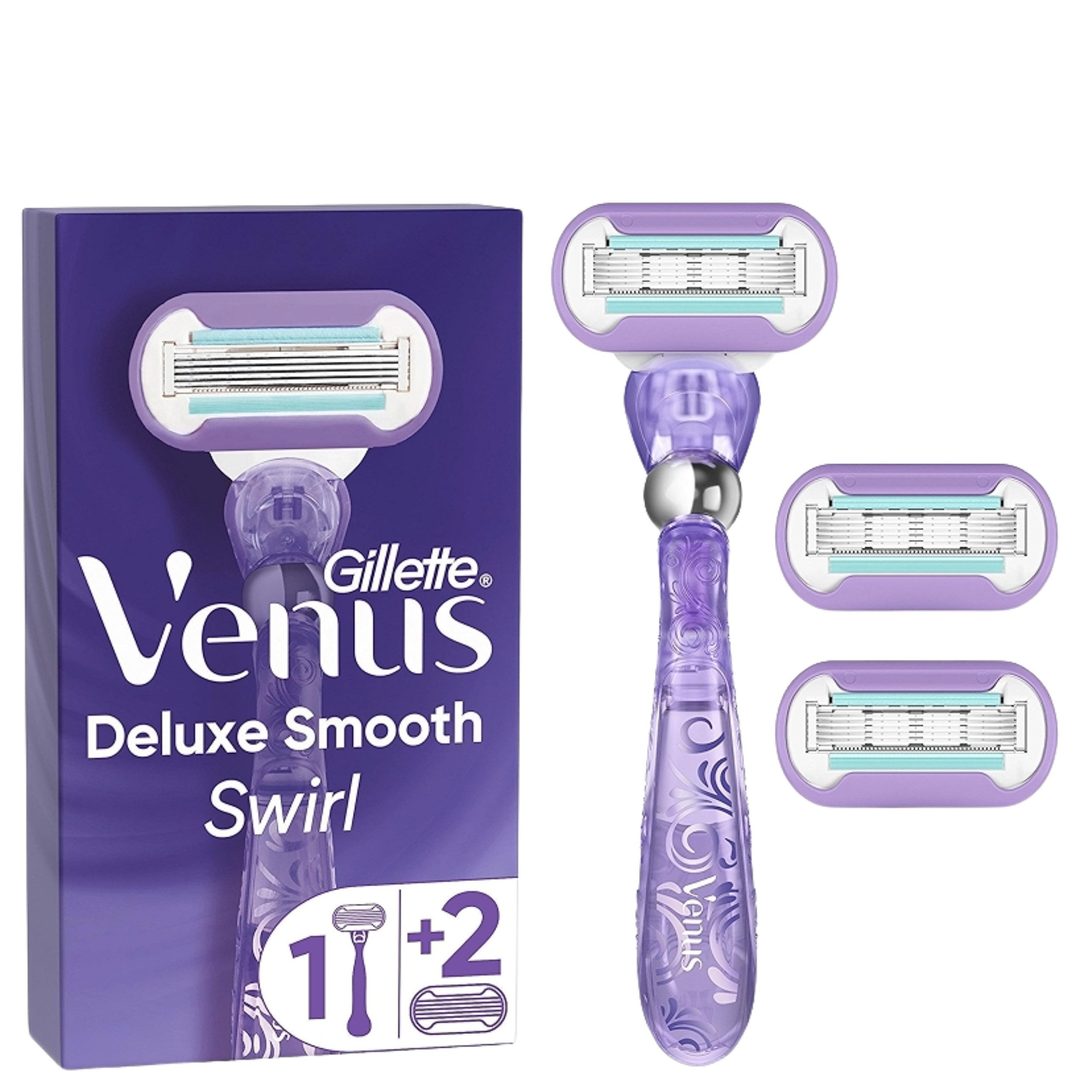 Gillette Venus Rasierset Deluxe Smooth Swirl, 2-tlg., für eine geschmeidige und schonende Rasur