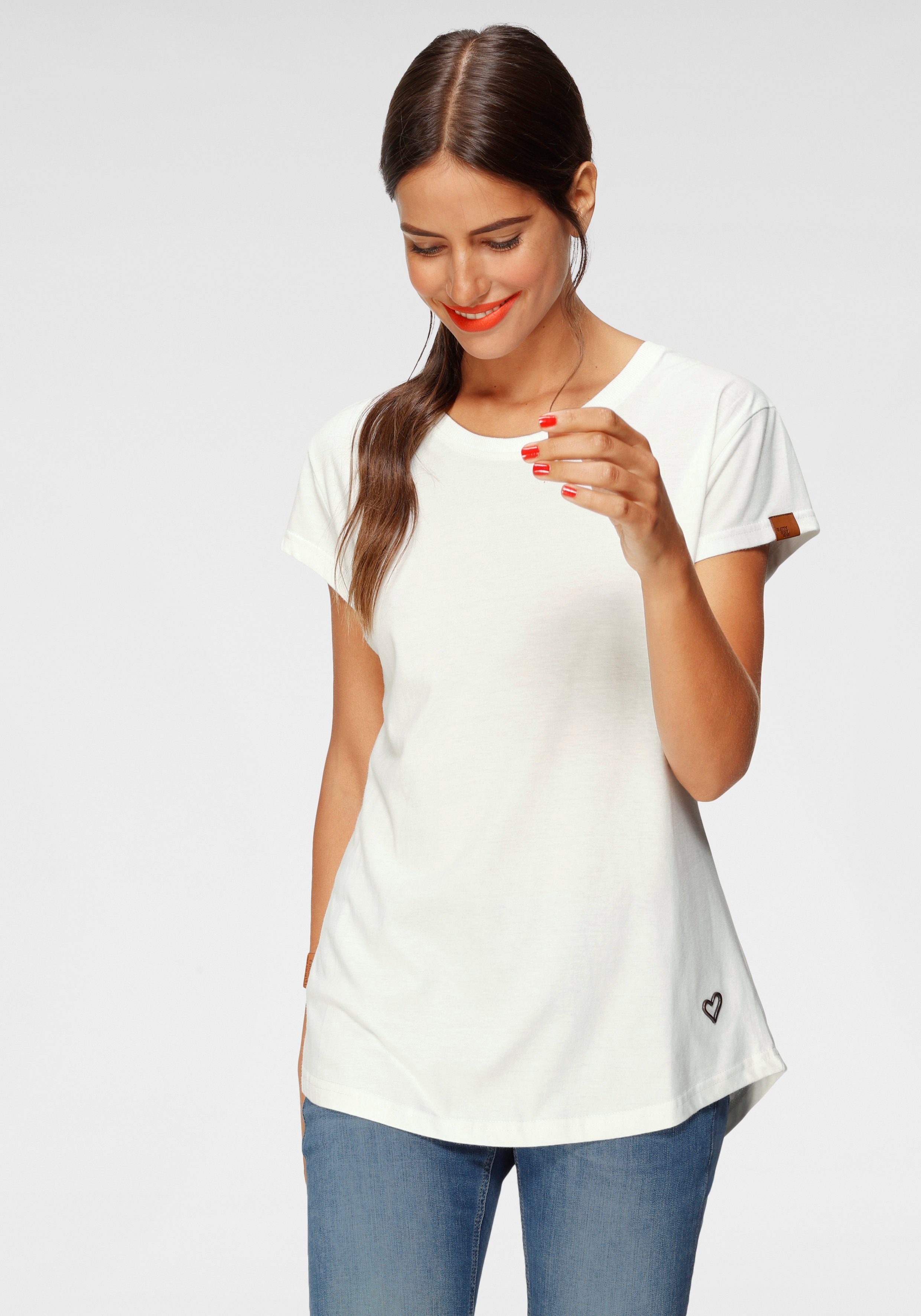 Alife & Kickin T-Shirt weiß 1x print, Alloverprint (Packung, 1xUni MollyAK Doppelpack- & 2er-Pack) im marine 2-tlg., sommerliches Shirt