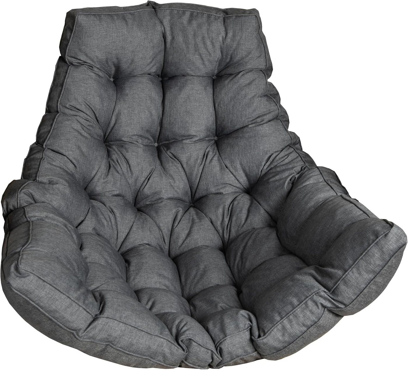 sunnypillow Polsterauflage Hängesessel Kissen - Auflage für Rattan & Polyrattan Hängeschaukel, Anthrazit
