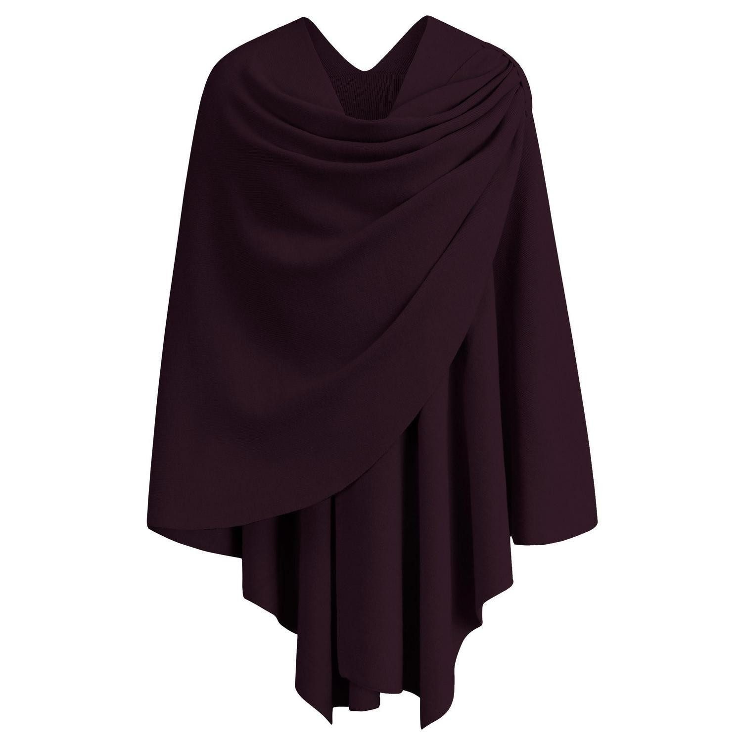 LuxusKollektion Strickschal Poncho Schal Strick Cape Cardigan Einheitsgroesse Burgunder, (1-St)