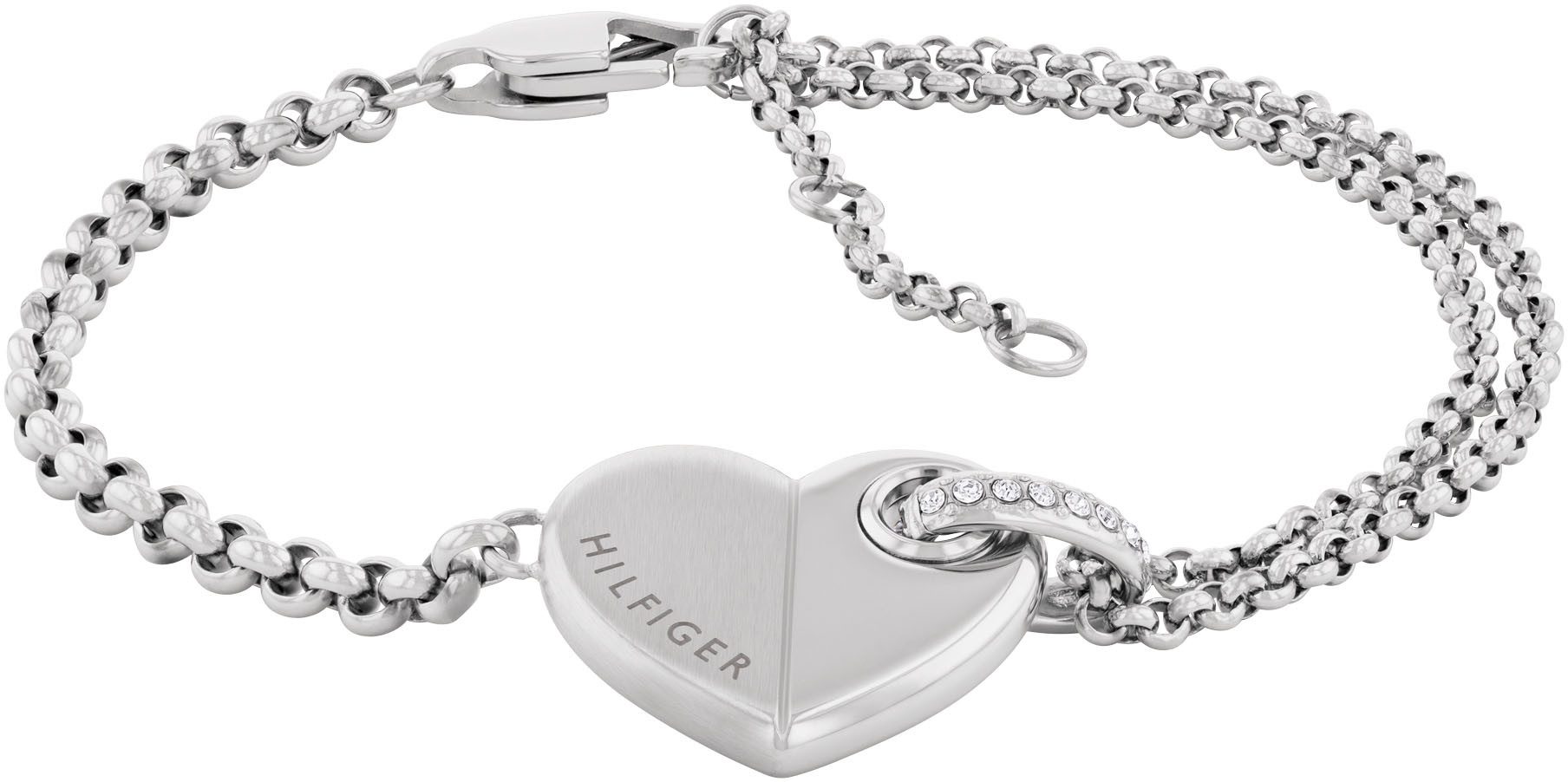 Tommy Hilfiger Armkette BOLD HEARTS, mit Emaille - mit Glasstein günstig online kaufen