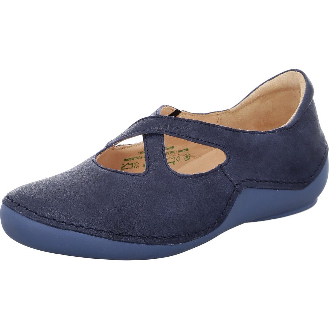 Think! Think! Schuhe, Slipper Kapsl - Glattleder Damen Slipper blau 048464